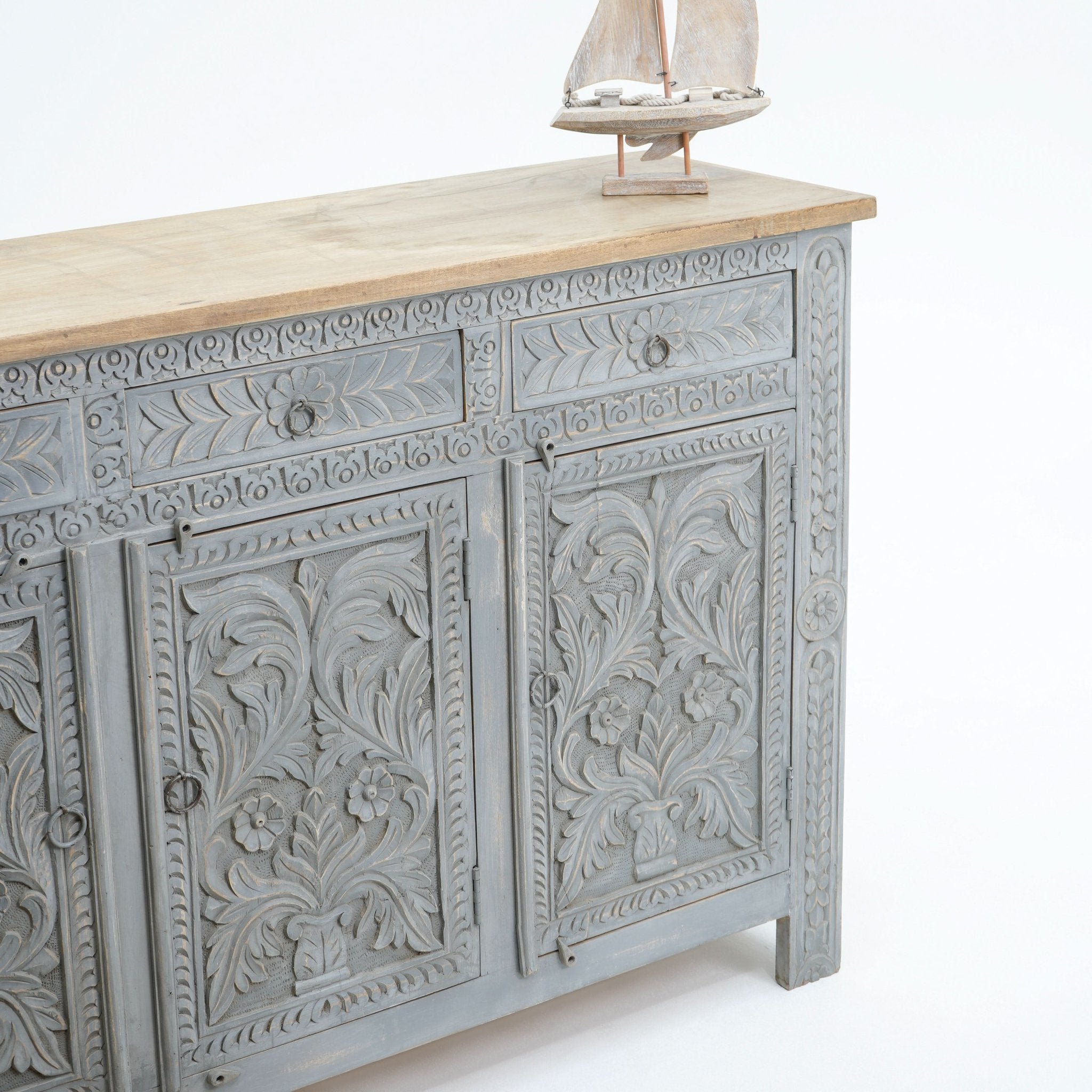 CARVA WOODEN CARVING SIDEBOARD - Art and craft furniture