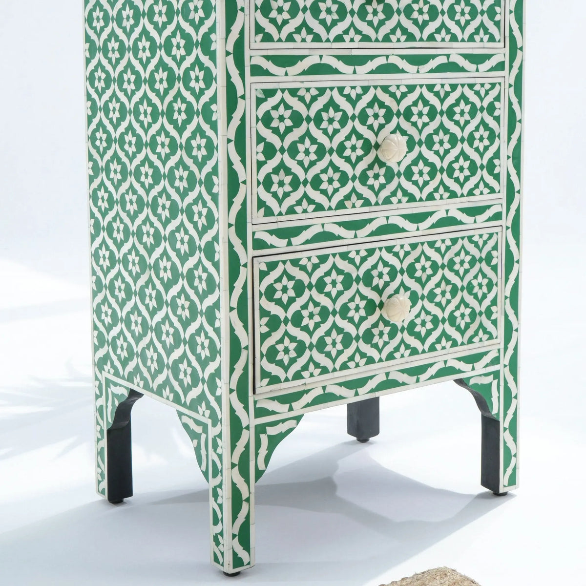 Celeste Green Inlay Four Drawer Drawchest - Art and craft furniture