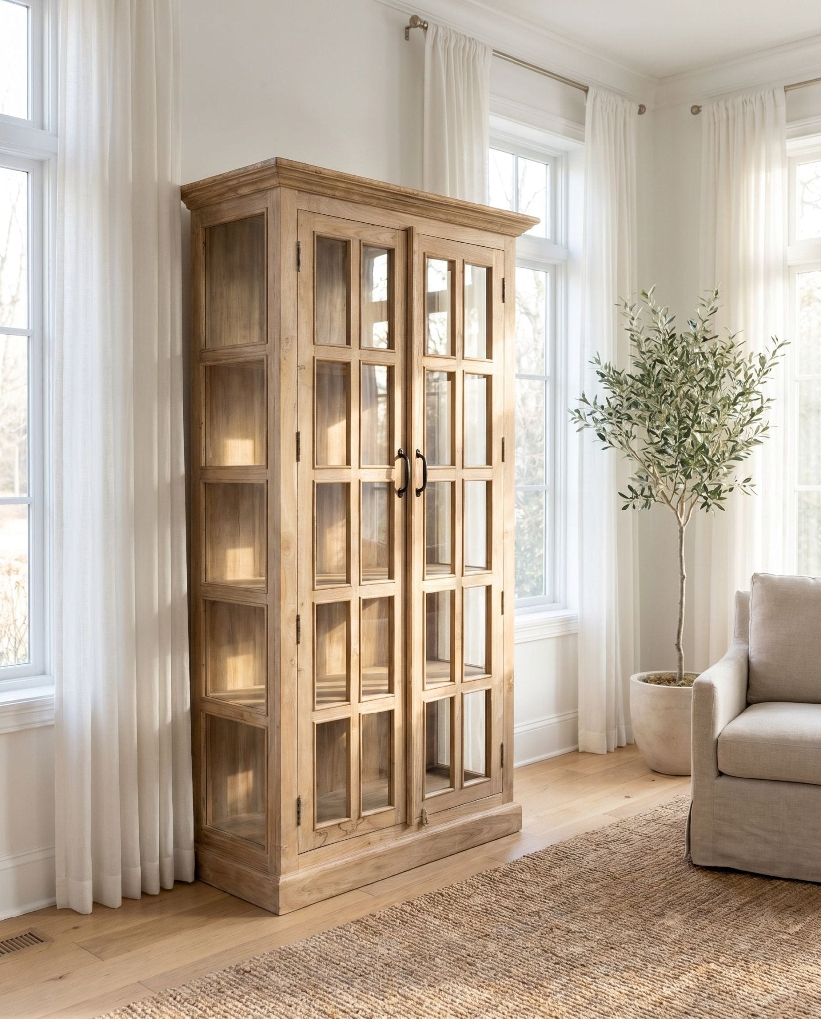 Charelore Teak Wood Cabinet - Art and craft furniture