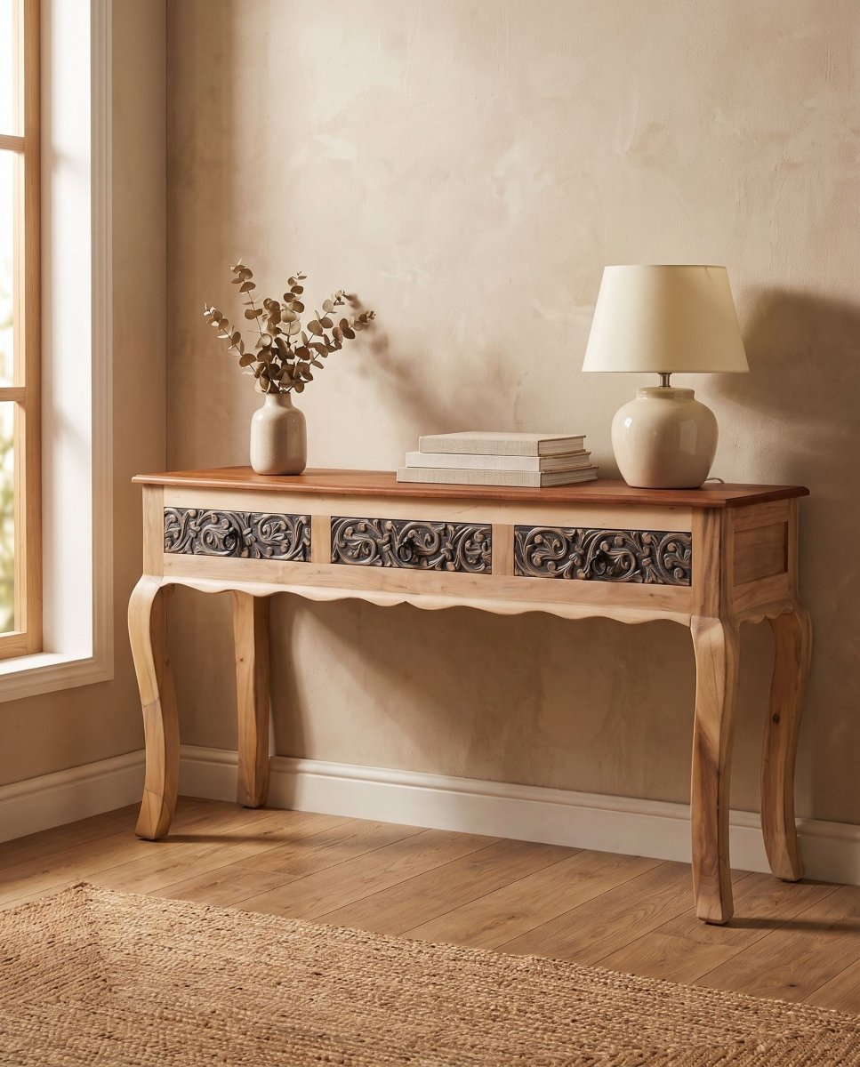 Charlore Wooden Console Table - Art and craft furniture