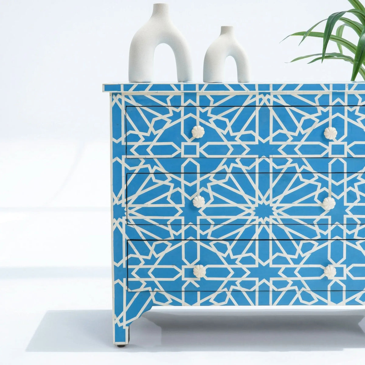 Craftline Blue Inlay Three Drawer Drawchest - Art and craft furniture