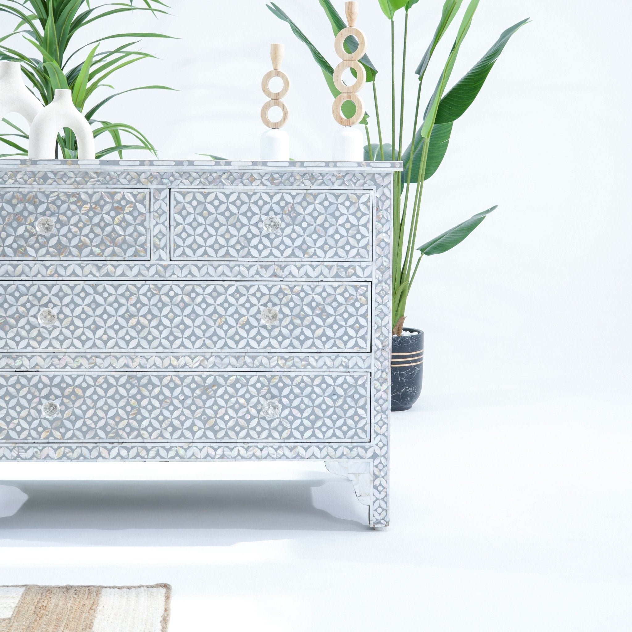 CRYSTAL MOTHER OF PEARL FOUR DRAWER DRAWCHEST - Art and craft furniture