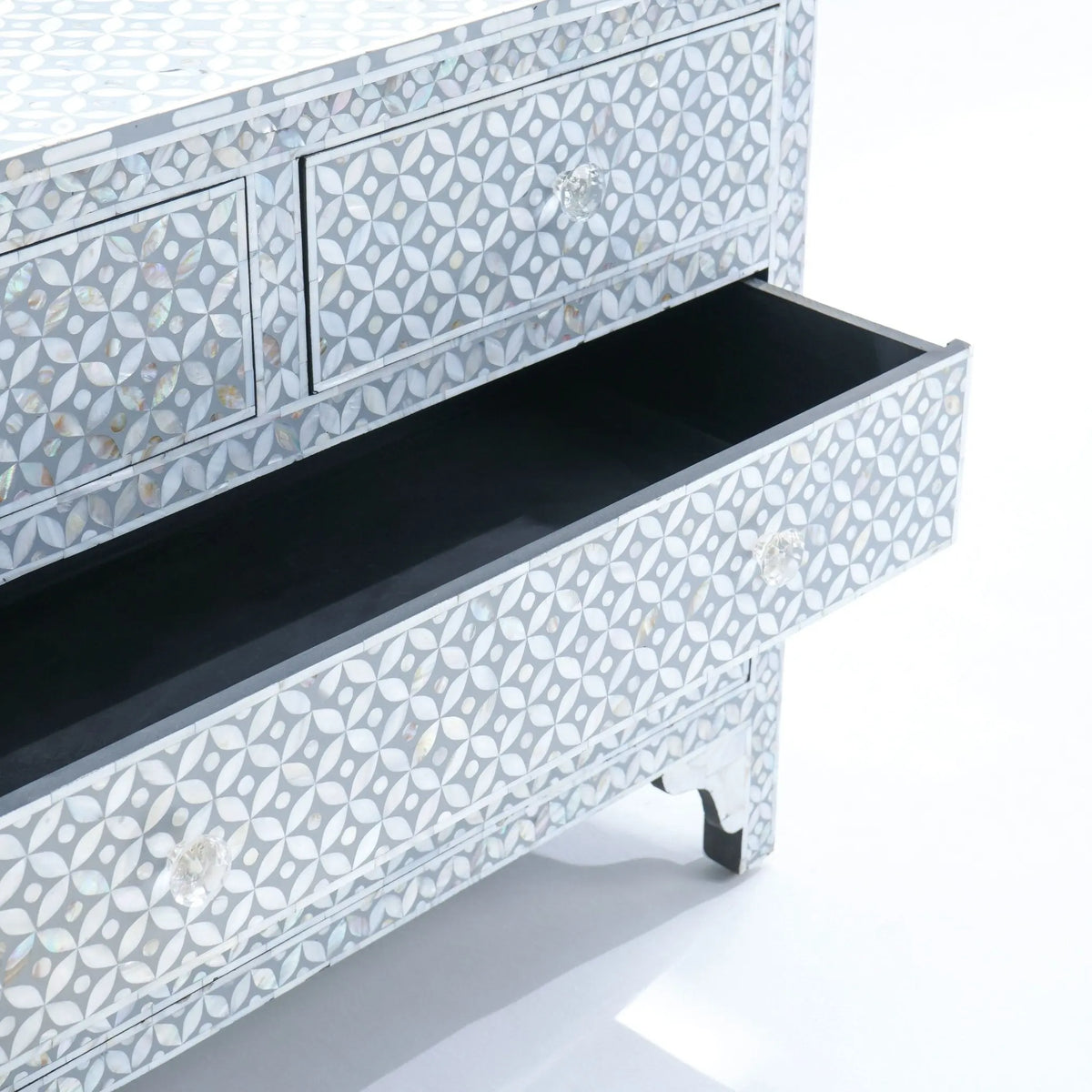 Crystal Mother Of Pearl Four Drawer Drawchest - Art and craft furniture