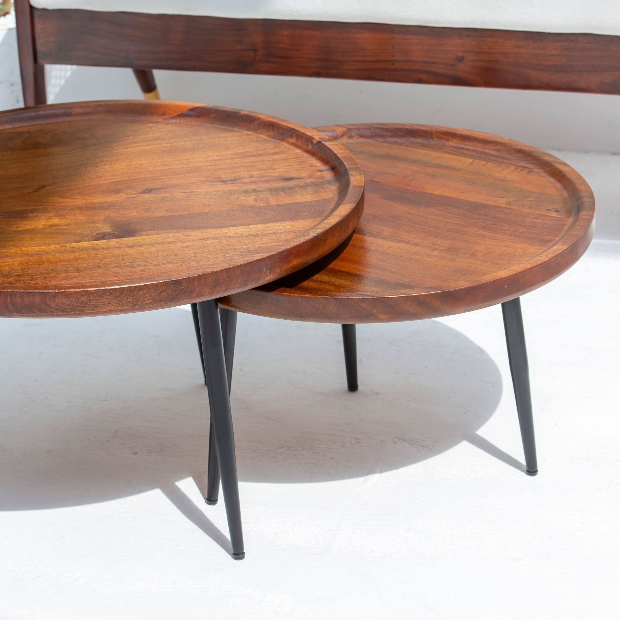 CYRA WOODEN SET OF TWO TABLE - Art and craft furniture