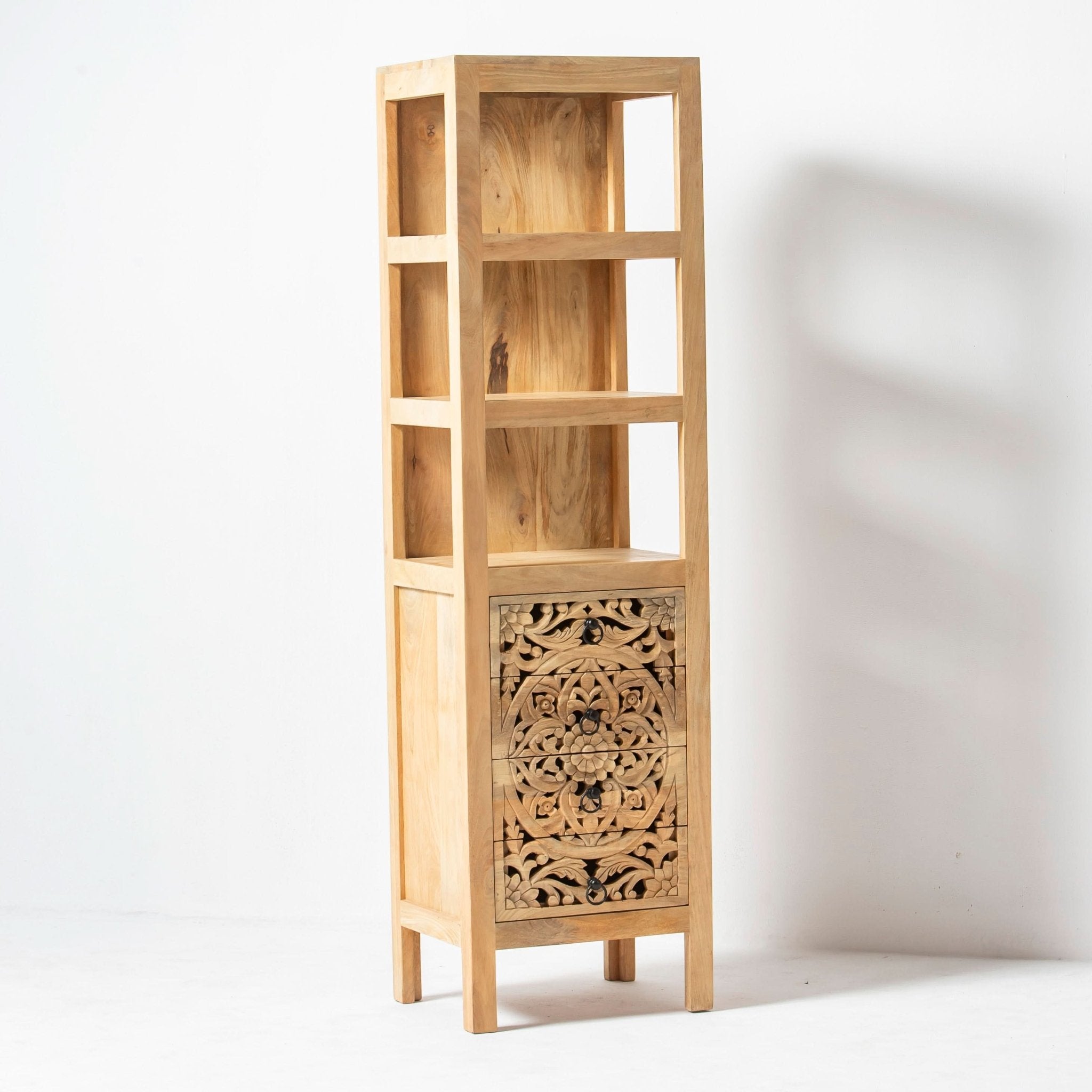 DABORA CARVING WOODEN BOOKSHELF - Art and craft furniture