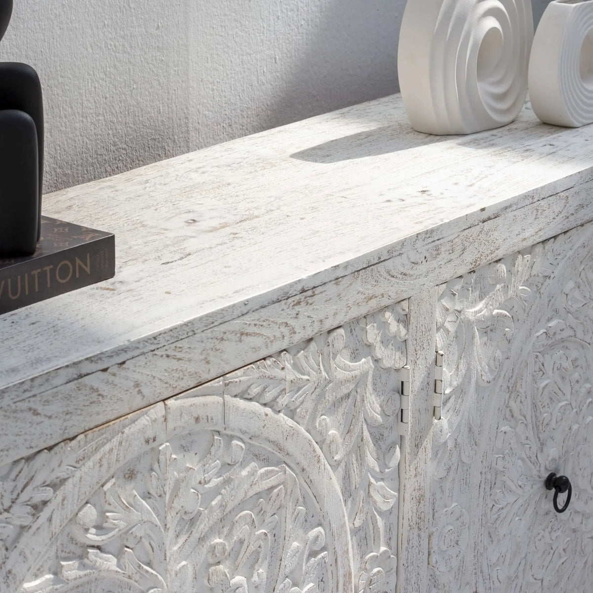 Dabora Carving Wooden Four Door Sideboard - Art and craft furniture