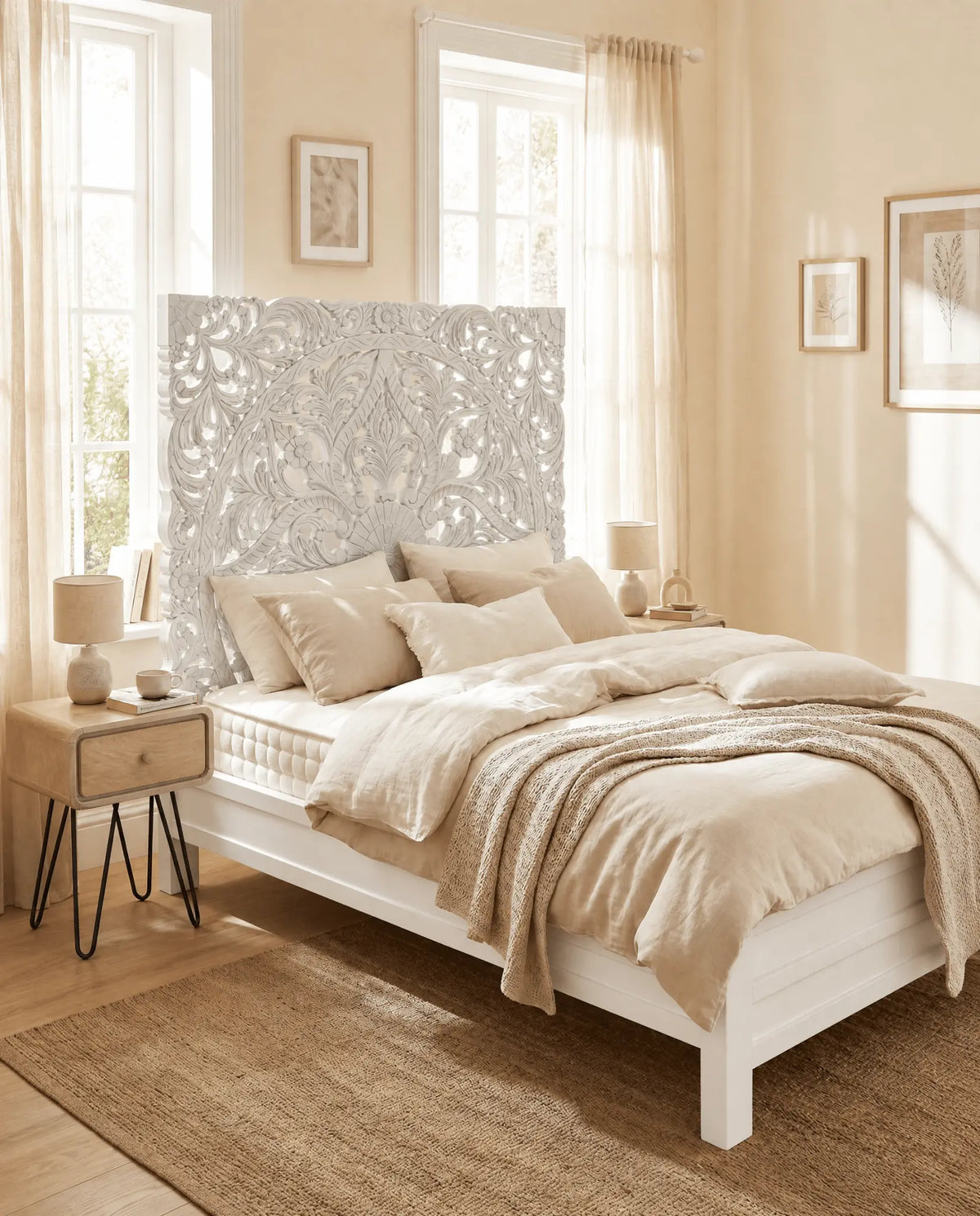 Dabora Panel Queen Size Bed - Art and craft furniture