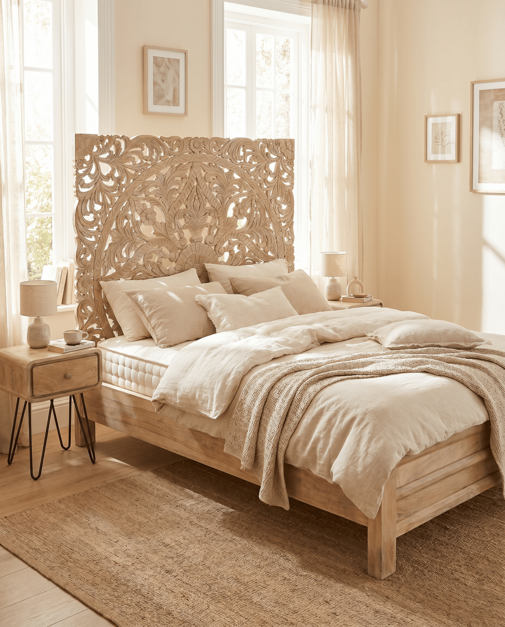 DABORA PANEL QUEEN SIZE BED - Art and craft furniture