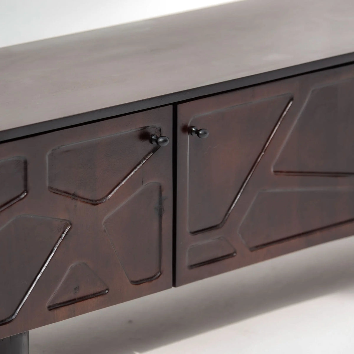 DANISH-BROWN FOUR DOOR TV STAND - Art and craft furniture