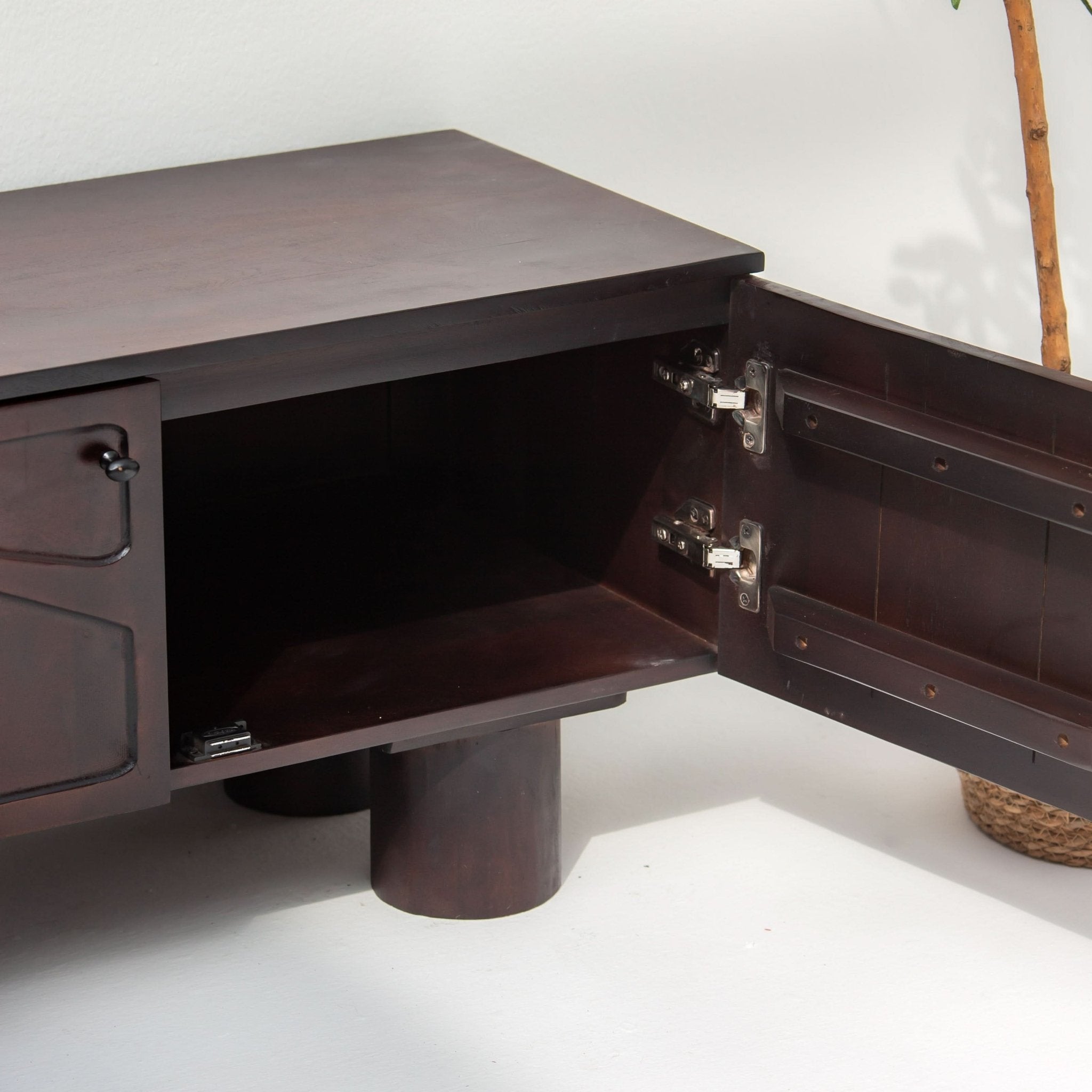 DANISH-BROWN FOUR DOOR TV STAND - Art and craft furniture