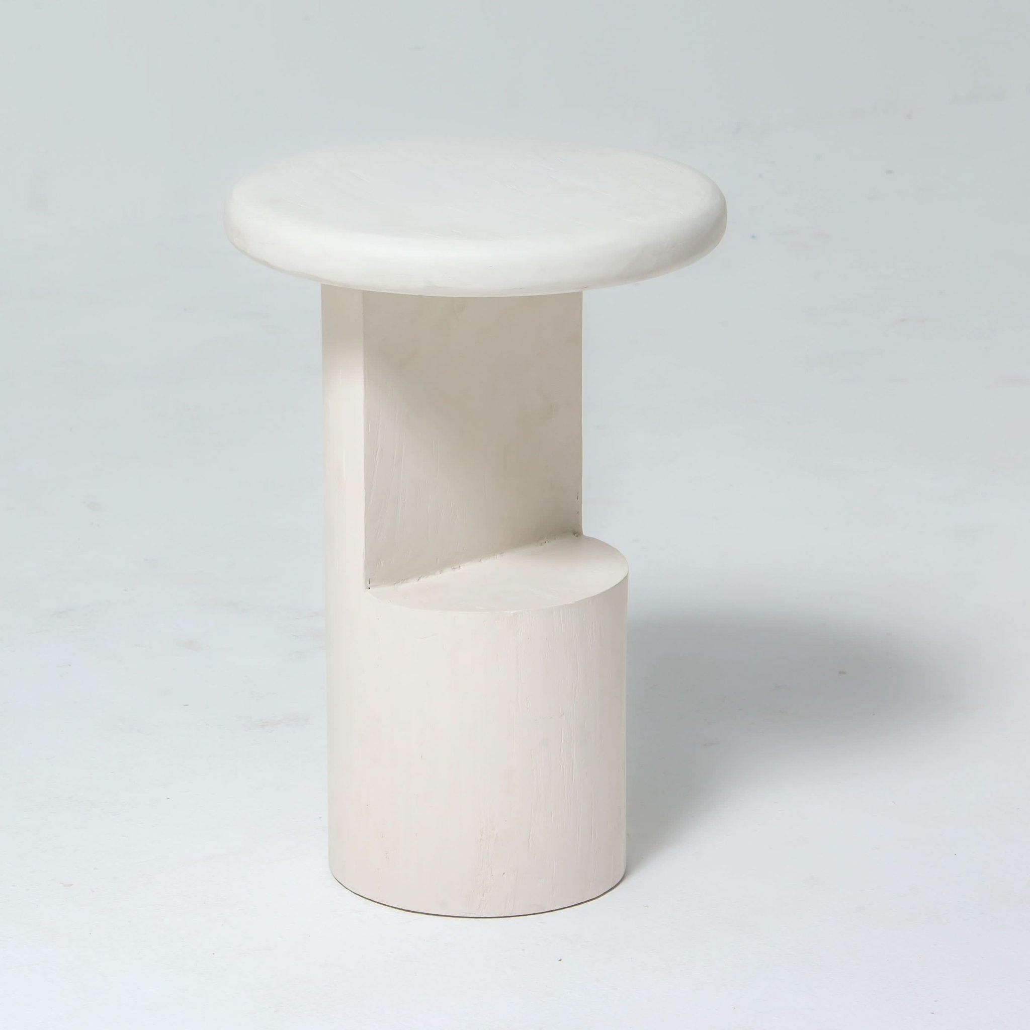 DANISH WHITE WOODEN SIDETABLE - Art and craft furniture