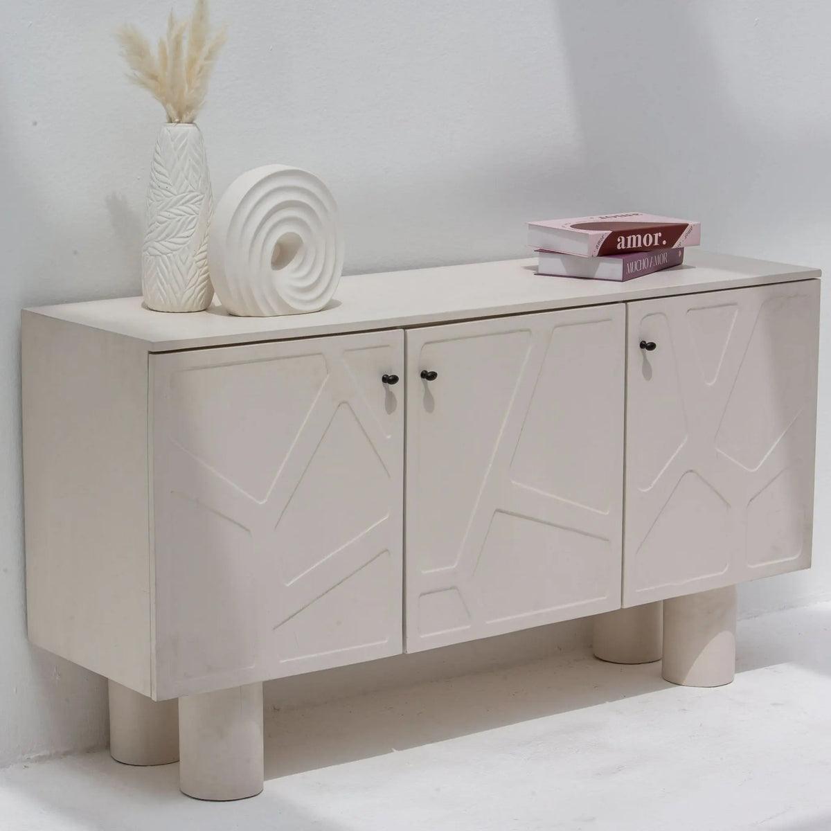DANISH WOODEN THREE DOOR SIDEBOARD - Art and craft furniture