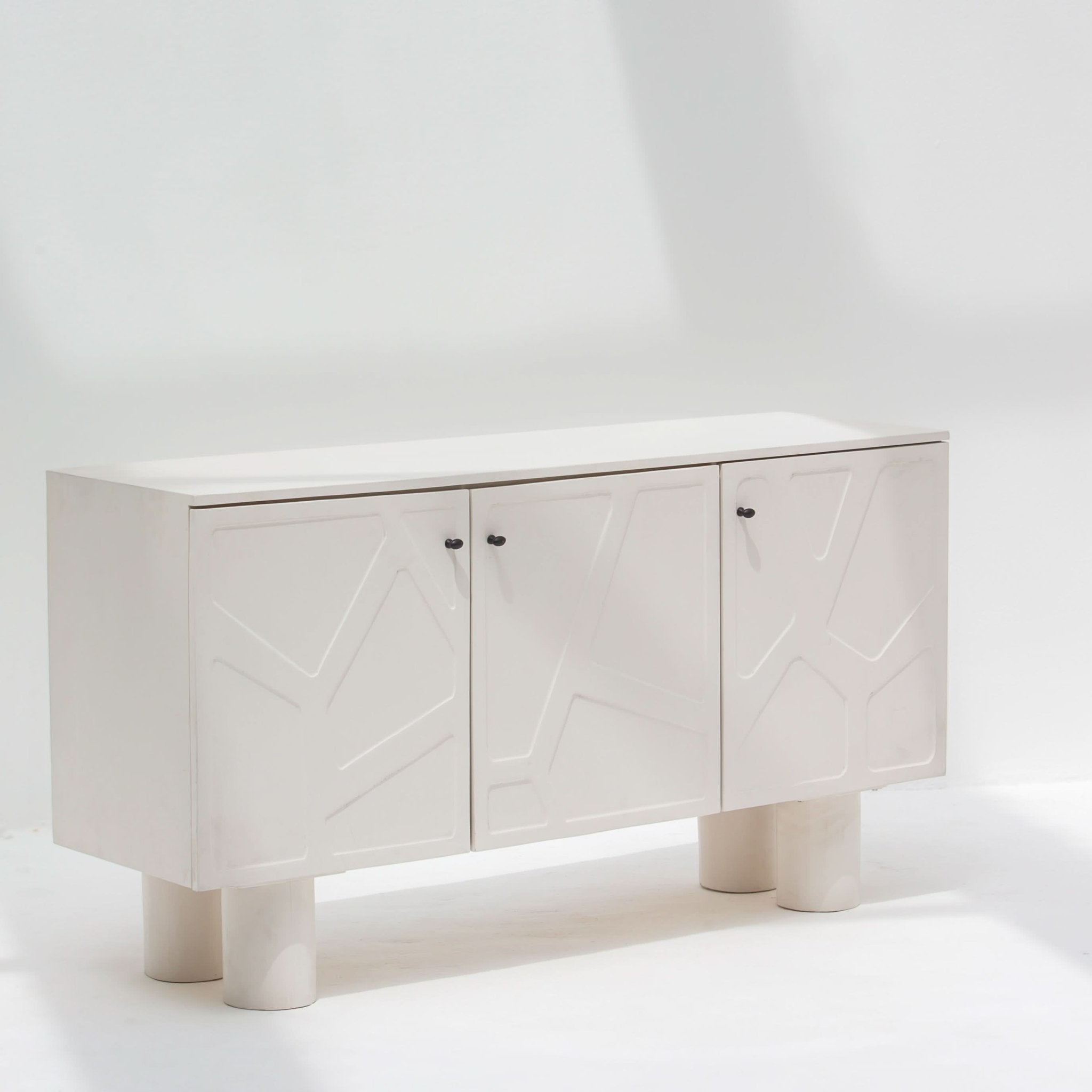 DANISH WOODEN THREE DOOR SIDEBOARD - Art and craft furniture