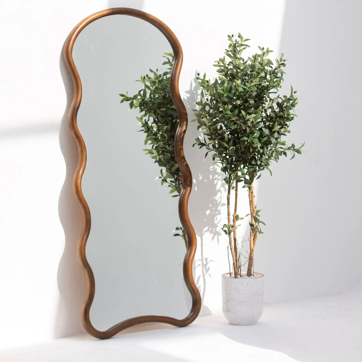 Darwin Curve Wooden Frame Mirror - Art and craft furniture