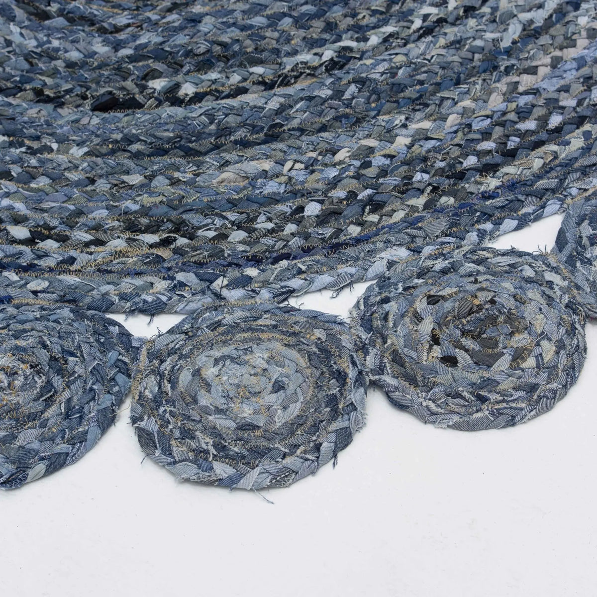 Denim Flora Round Rug - Art and craft furniture