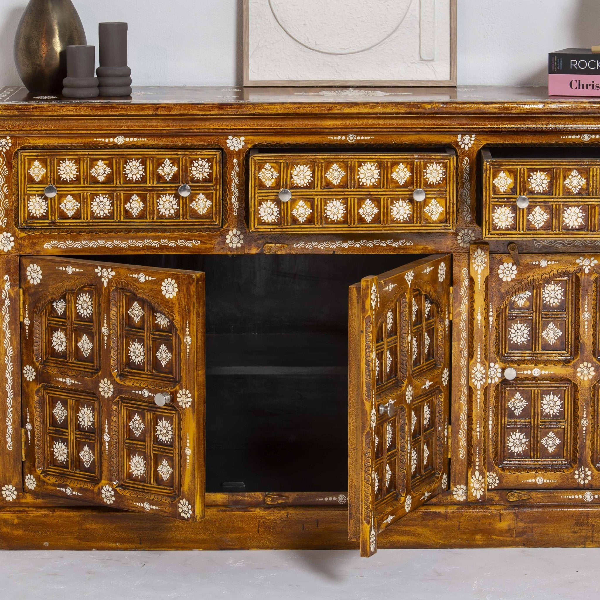 ELMORA PAINTING WOODEN SIDEBOARD - Art and craft furniture