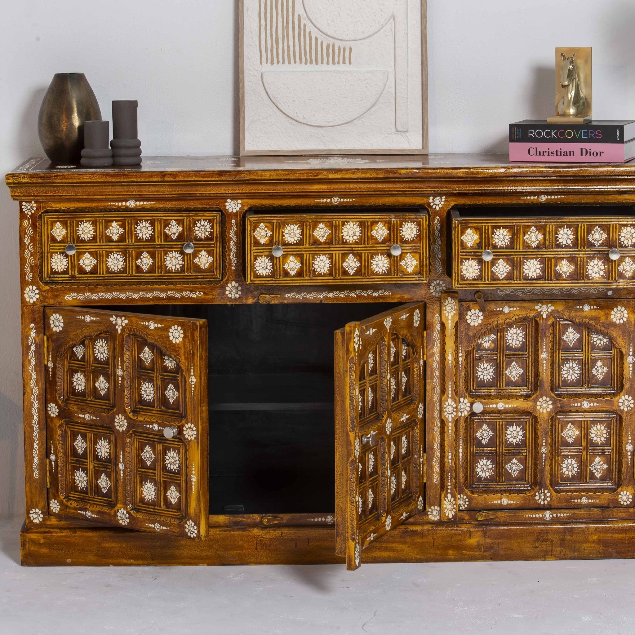 ELMORA PAINTING WOODEN SIDEBOARD - Art and craft furniture