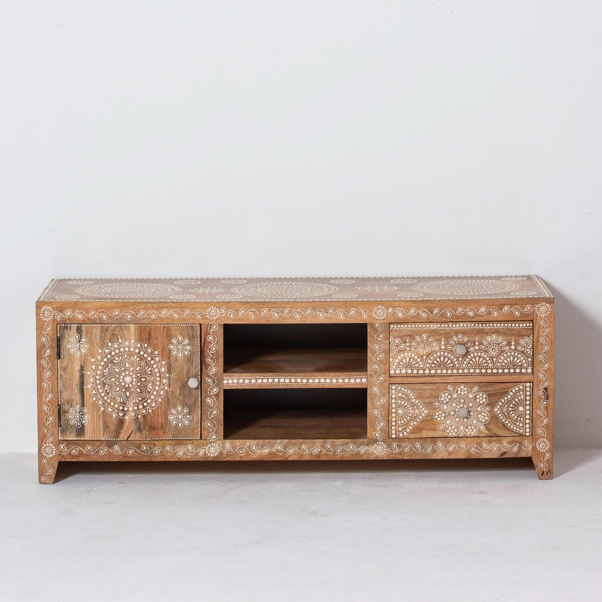ELMORA PAINTING WOODEN TV STAND - Art and craft furniture