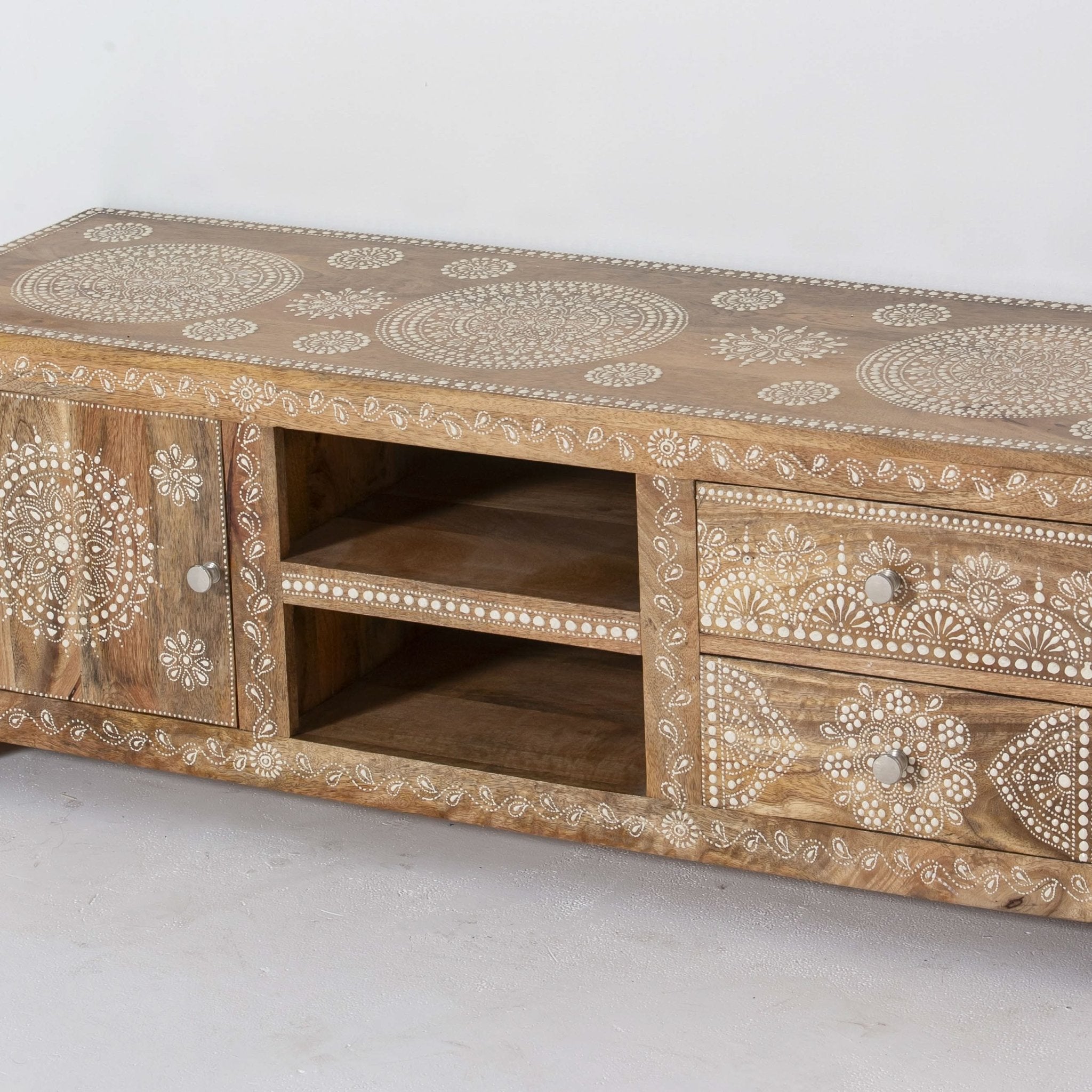 ELMORA PAINTING WOODEN TV STAND - Art and craft furniture