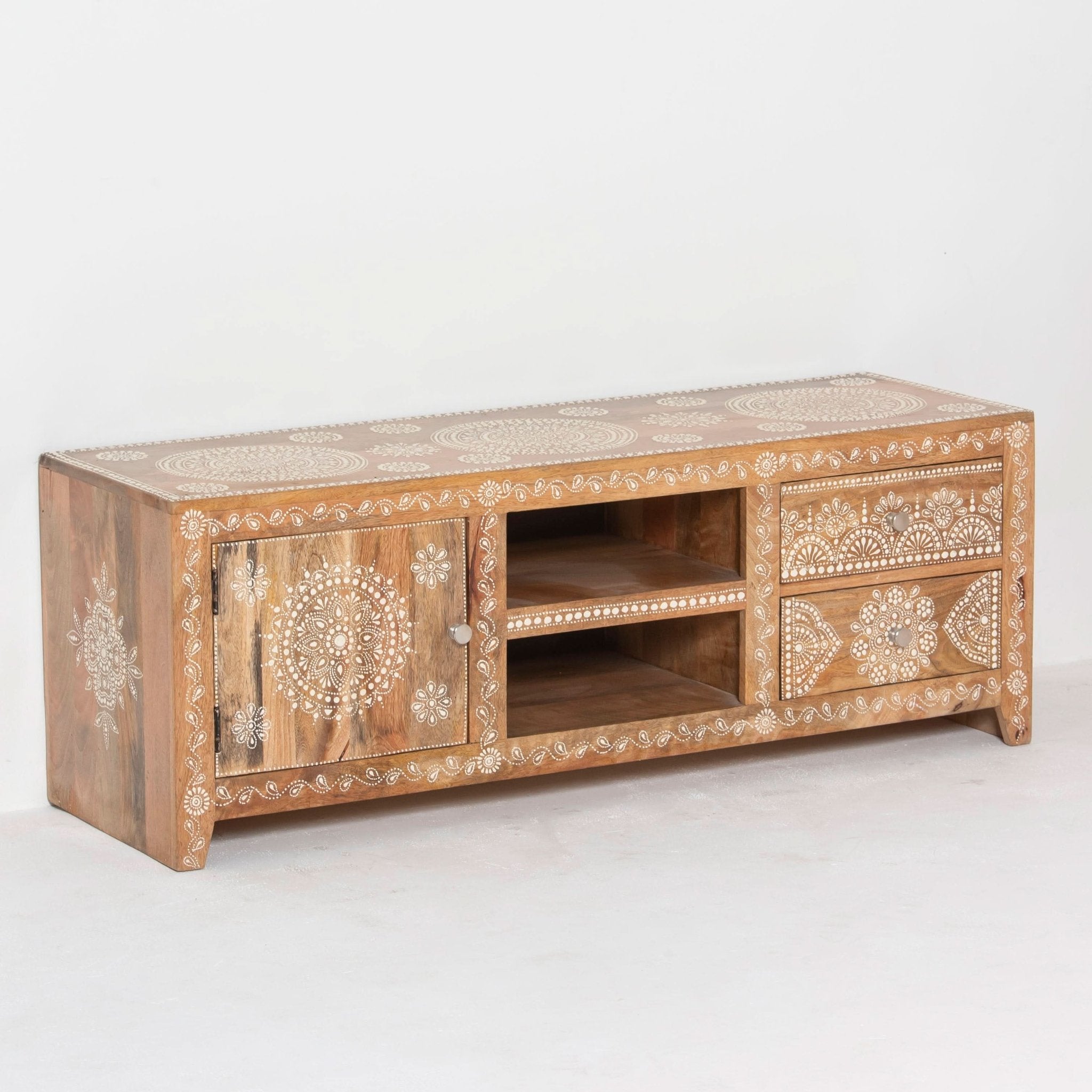 ELMORA PAINTING WOODEN TV STAND - Art and craft furniture