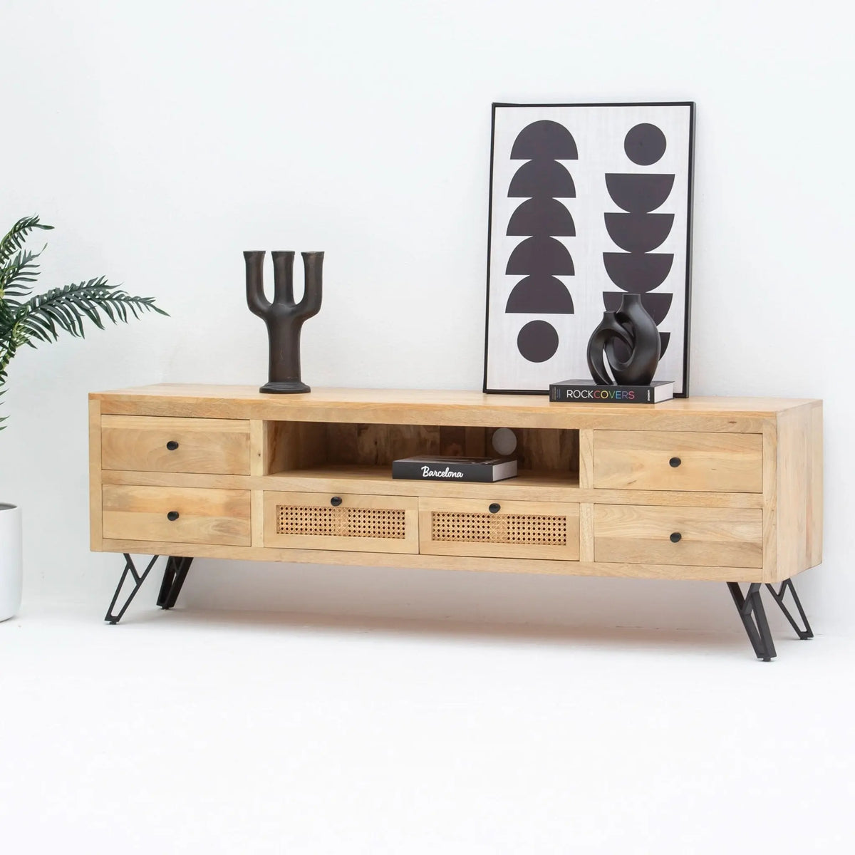 Elysian Mango Wood Media Console - Art and craft furniture