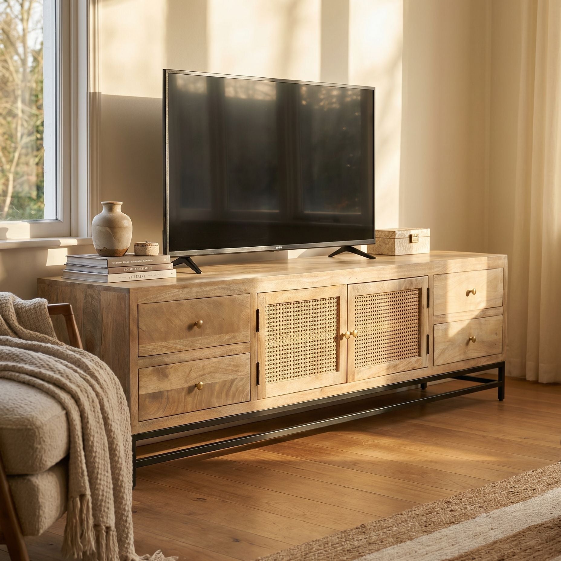 Elysian Rattan TV Stand - Art and craft furniture