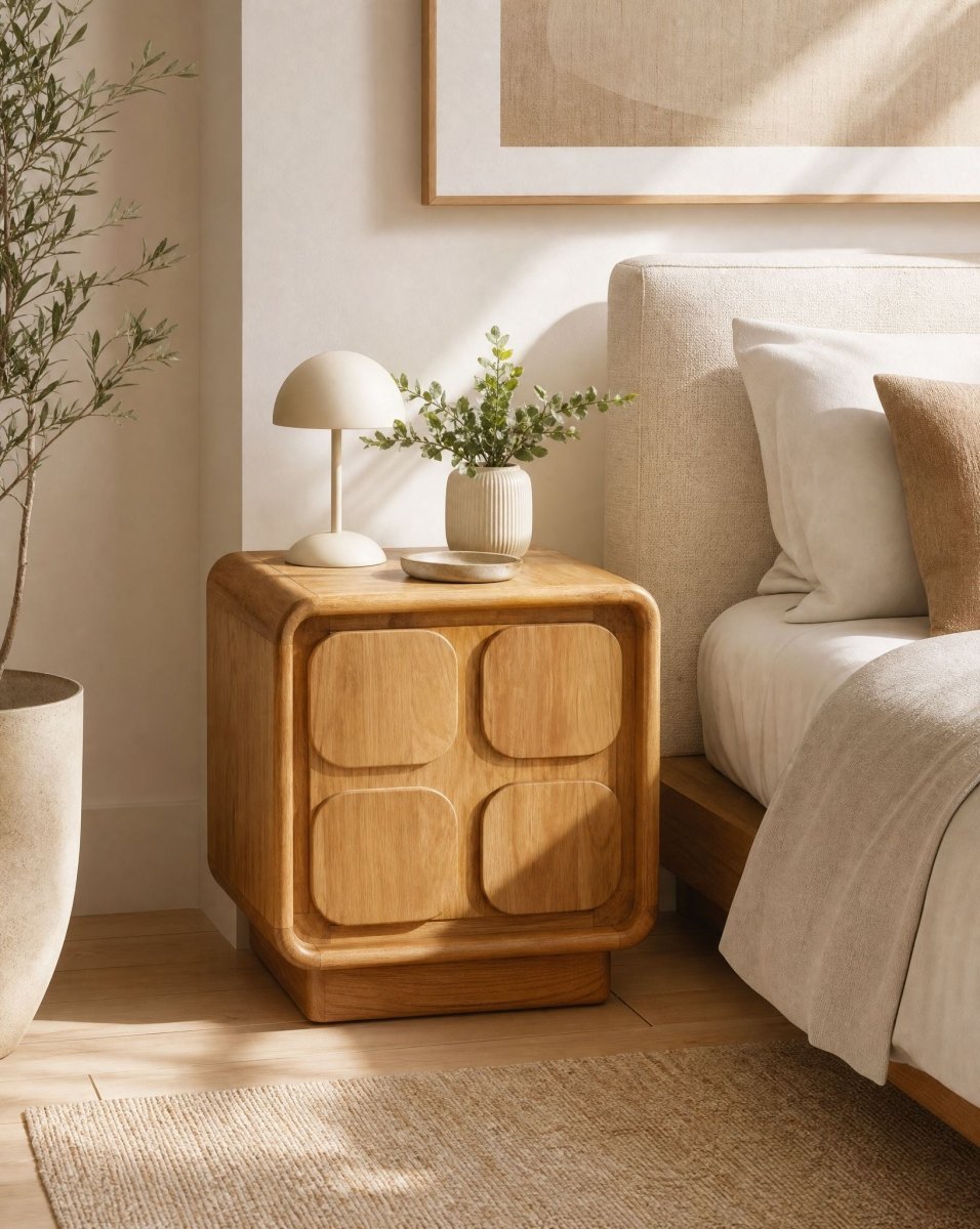 Ember Acacia Wood Bed side Table - Art and craft furniture