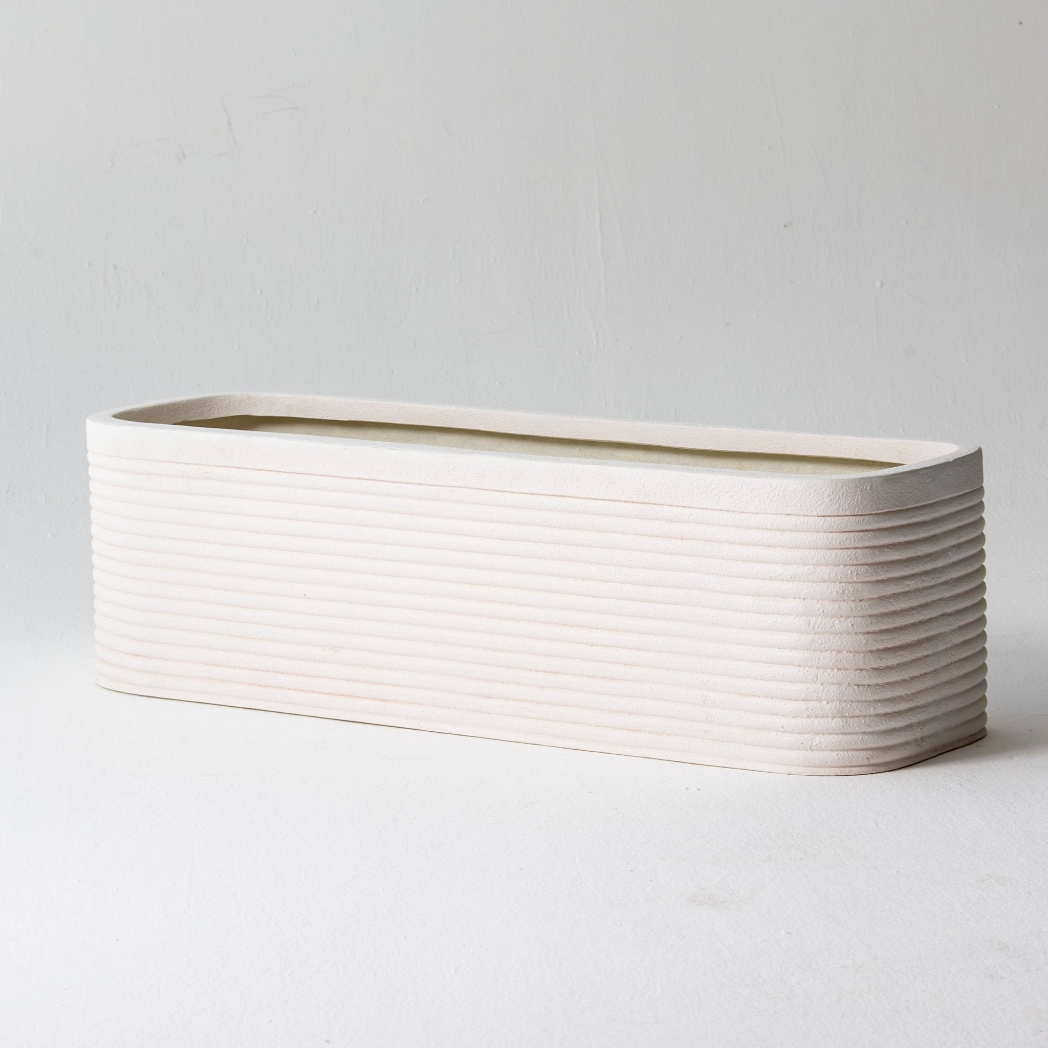 FLORA WHITE RECTANGLE PLANTER - Art and craft furniture