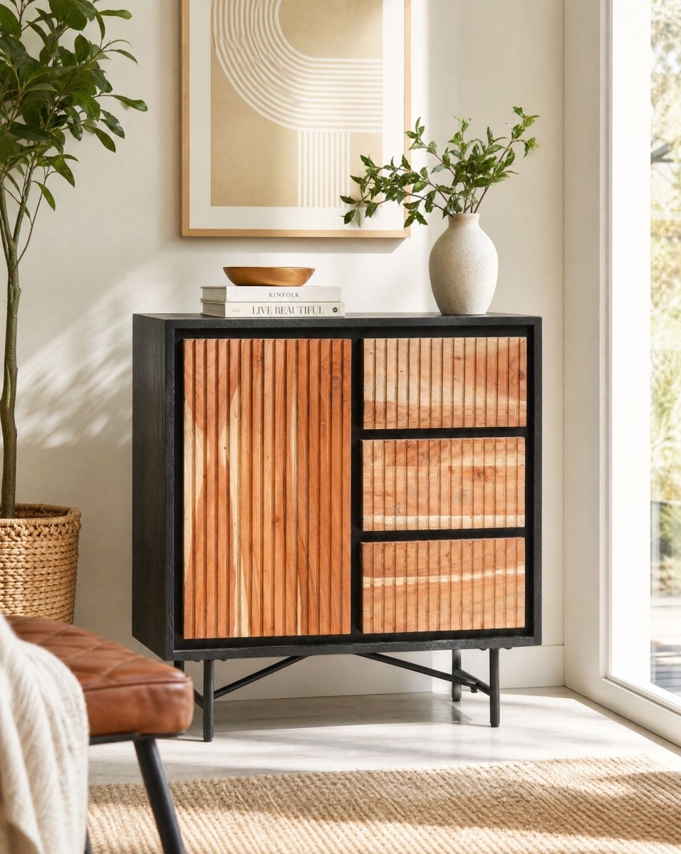 Florence Acacia Mini wood Sideboard - Art and craft furniture