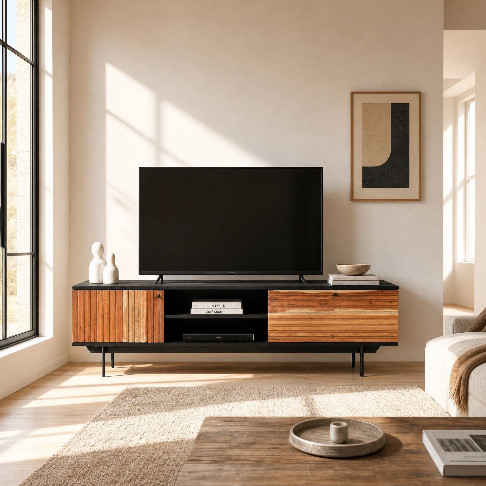 Florence Acacia TV Stand - Art and craft furniture