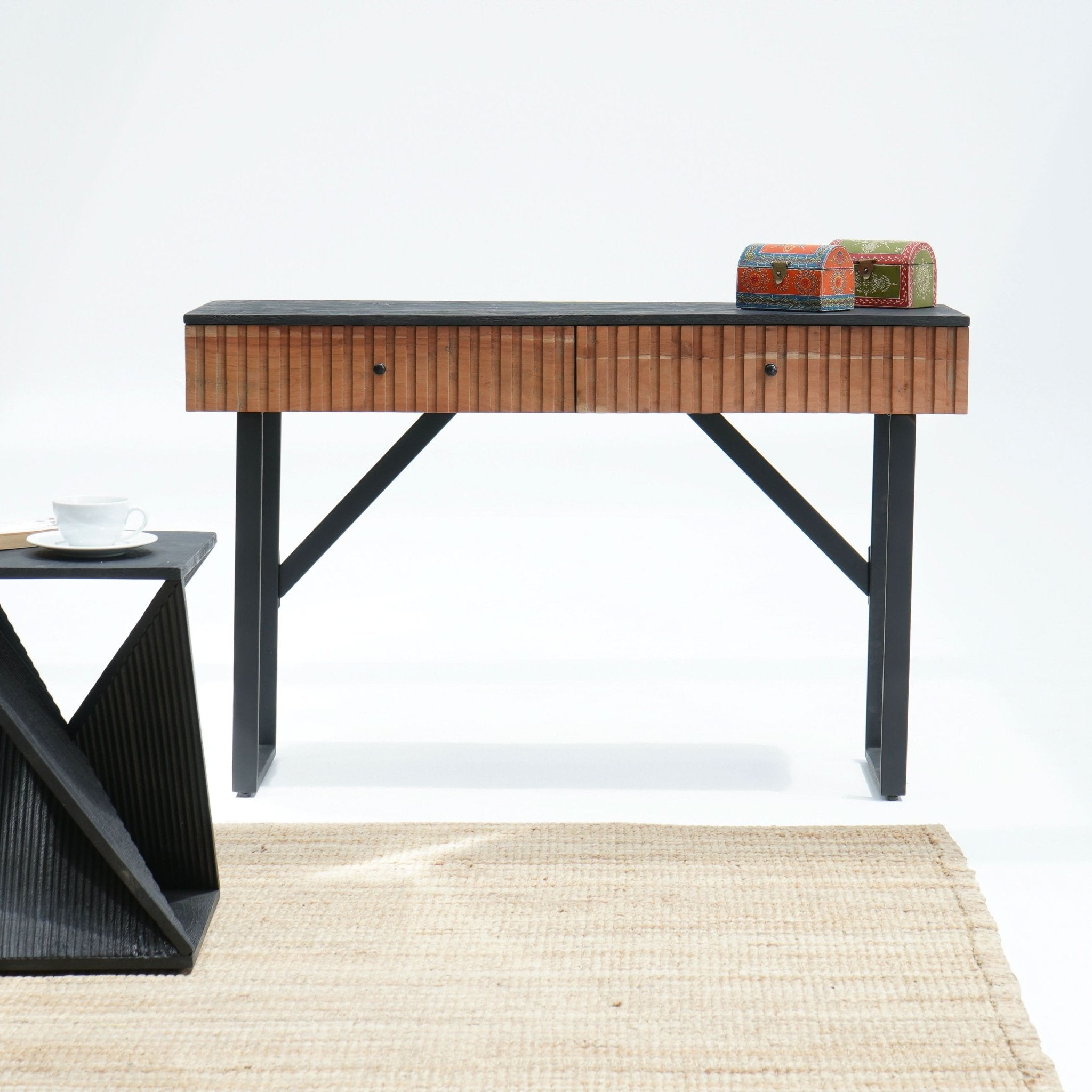 FLORENCE ACACIA TWO DRAWER CONSOLE TABLE - Art and craft furniture
