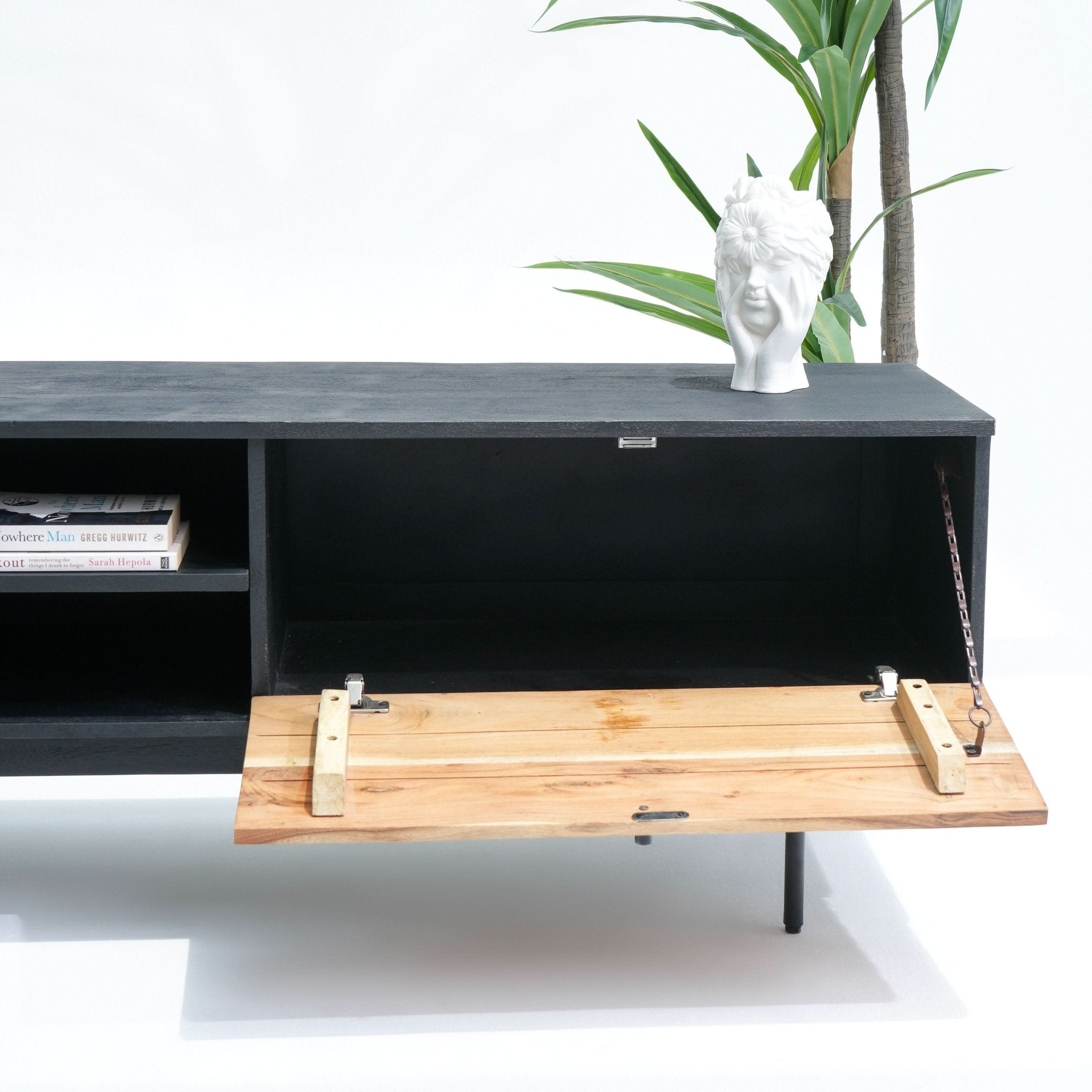 FLORENCE ACACIA TWO DRAWER ONE DOOR TV STAND - Art and craft furniture