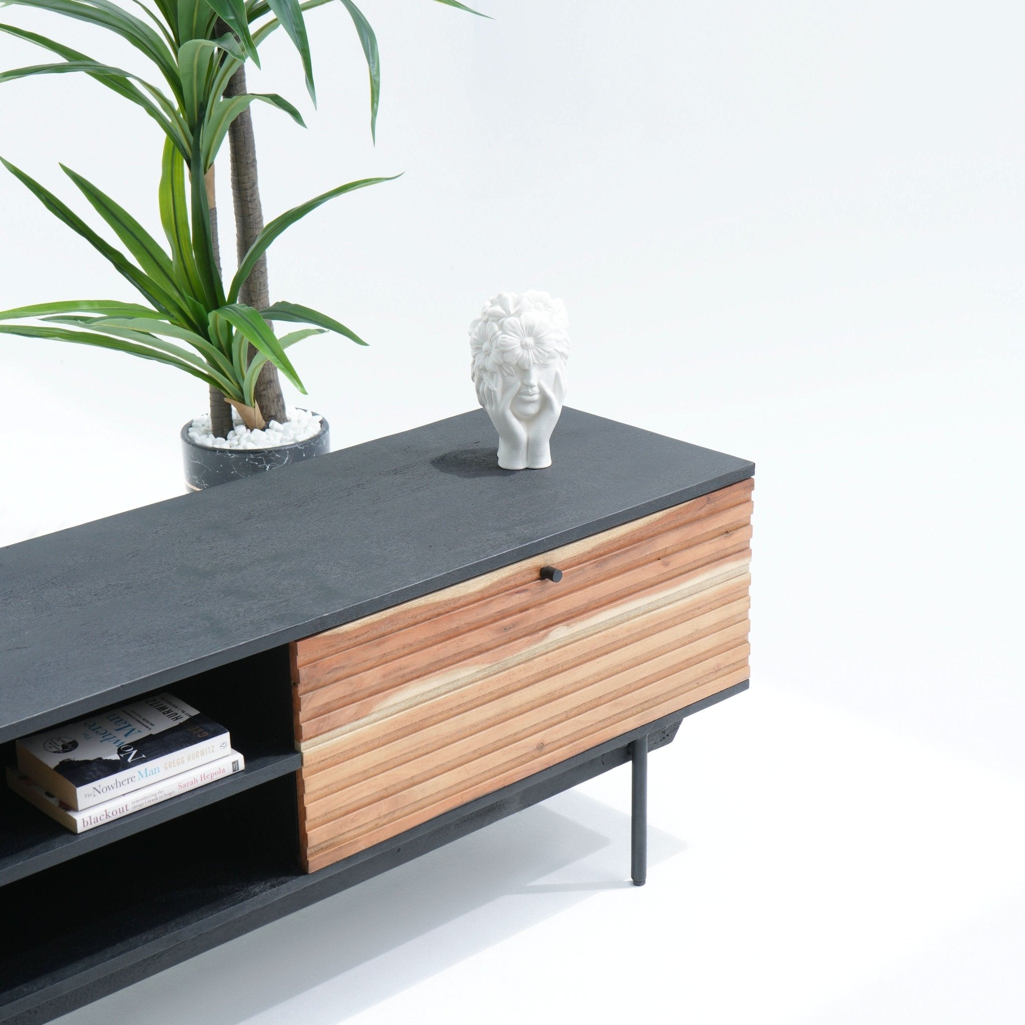 FLORENCE ACACIA TWO DRAWER ONE DOOR TV STAND - Art and craft furniture