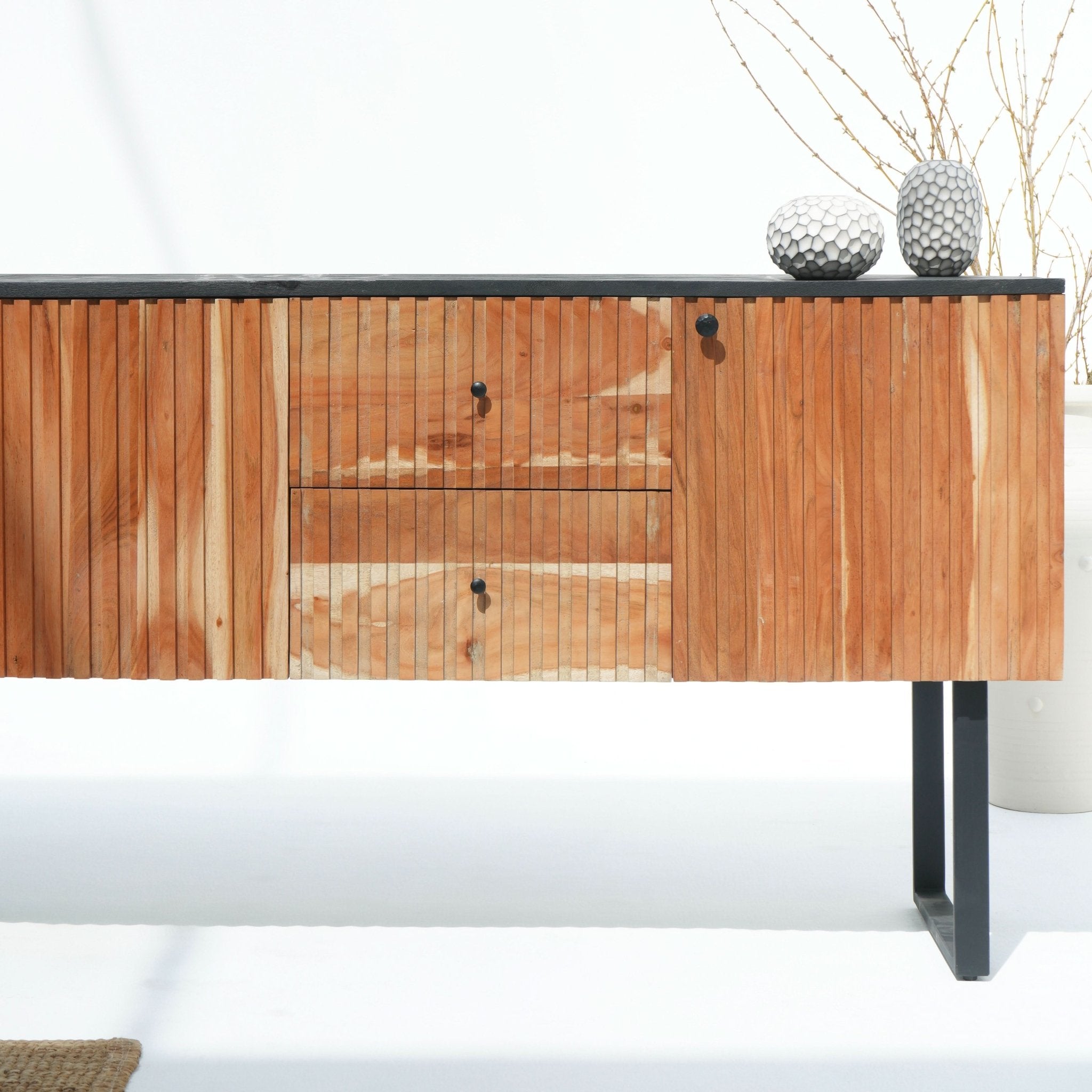 FLORENCE ACACIA WOOD LINING SIDEBOARD - Art and craft furniture