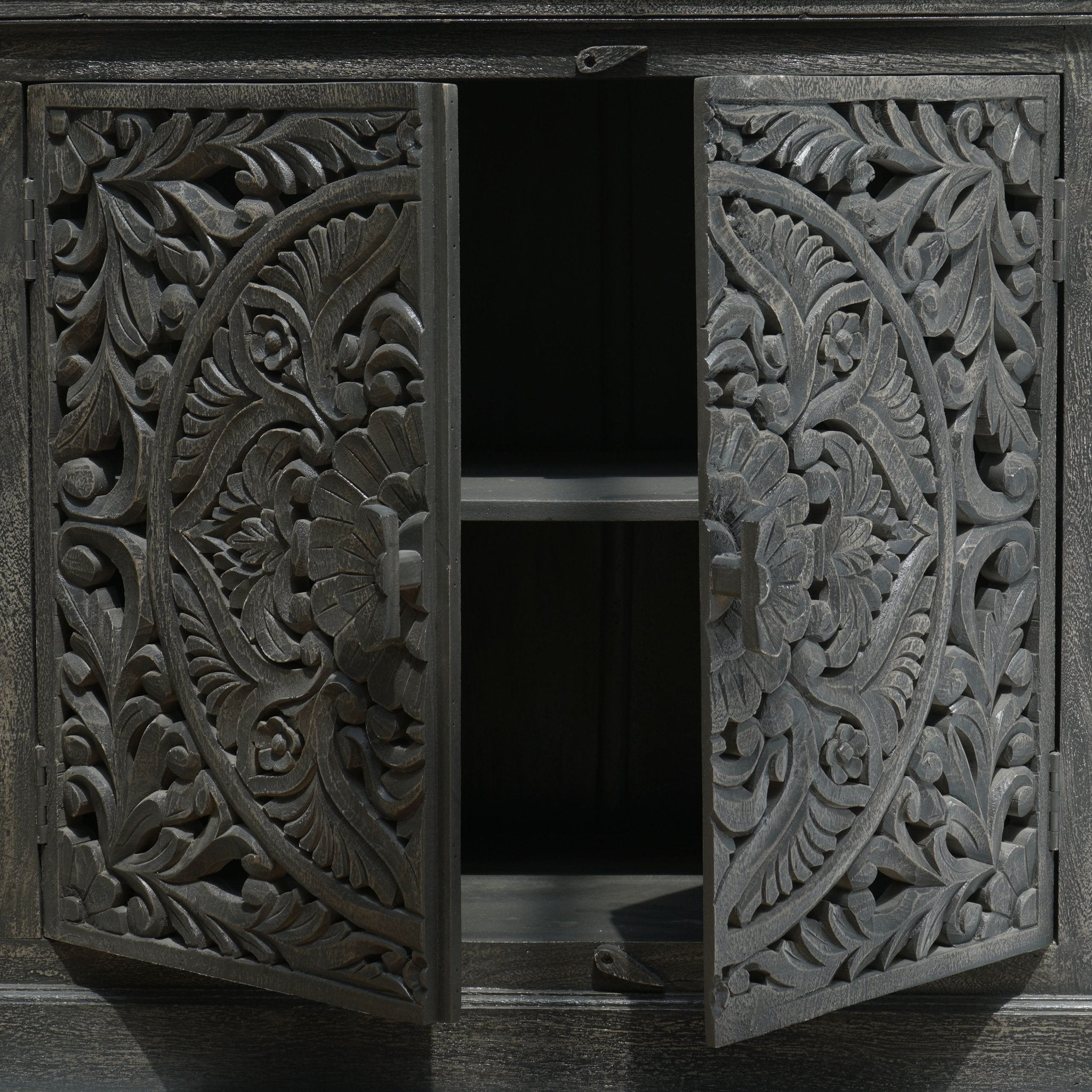 FLORVEN FOUR DOOR CARVED SIDEBOARD - Art and craft furniture