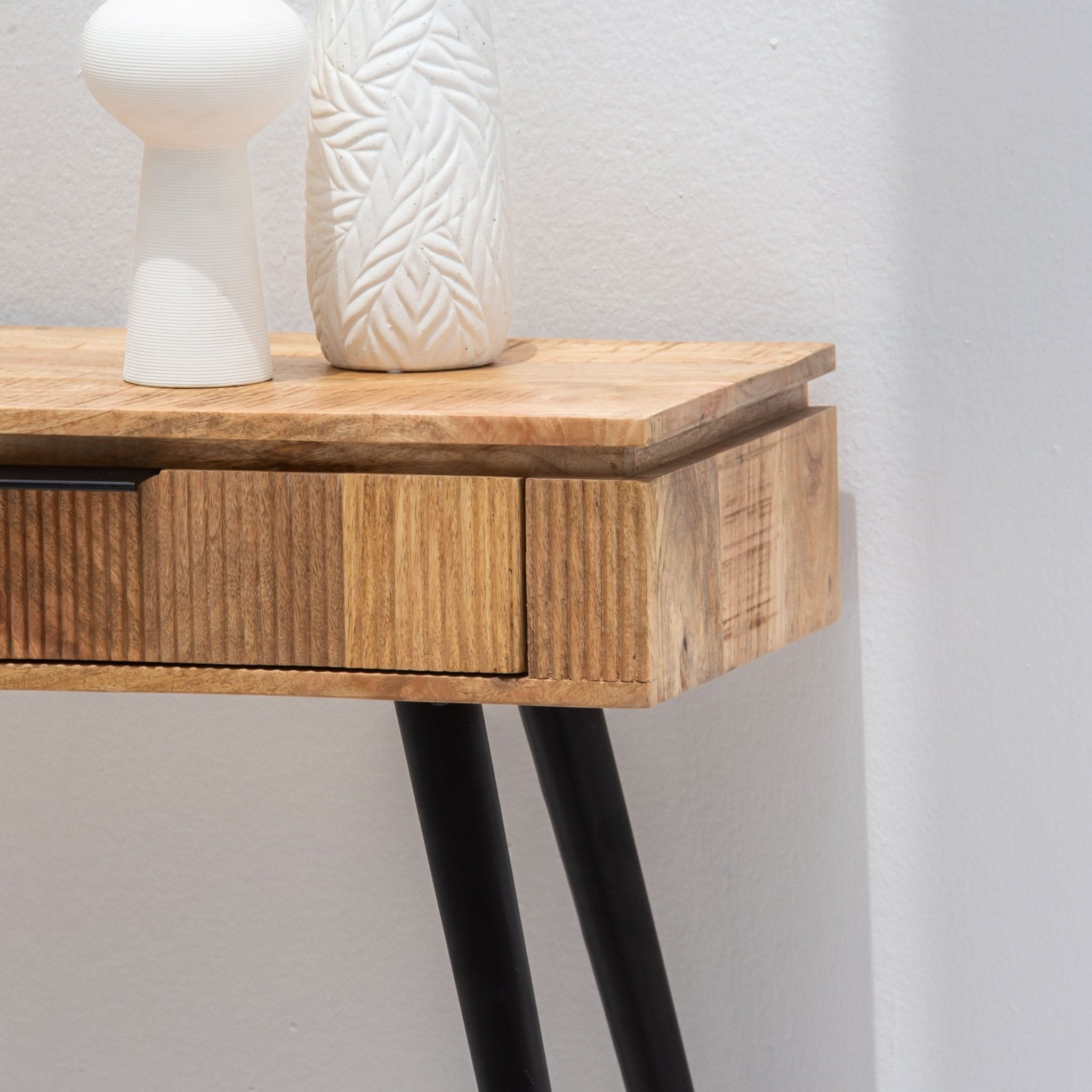 FLUTELINE WOODEN TWO DRAWER CONSOLE TABLE - Art and craft furniture