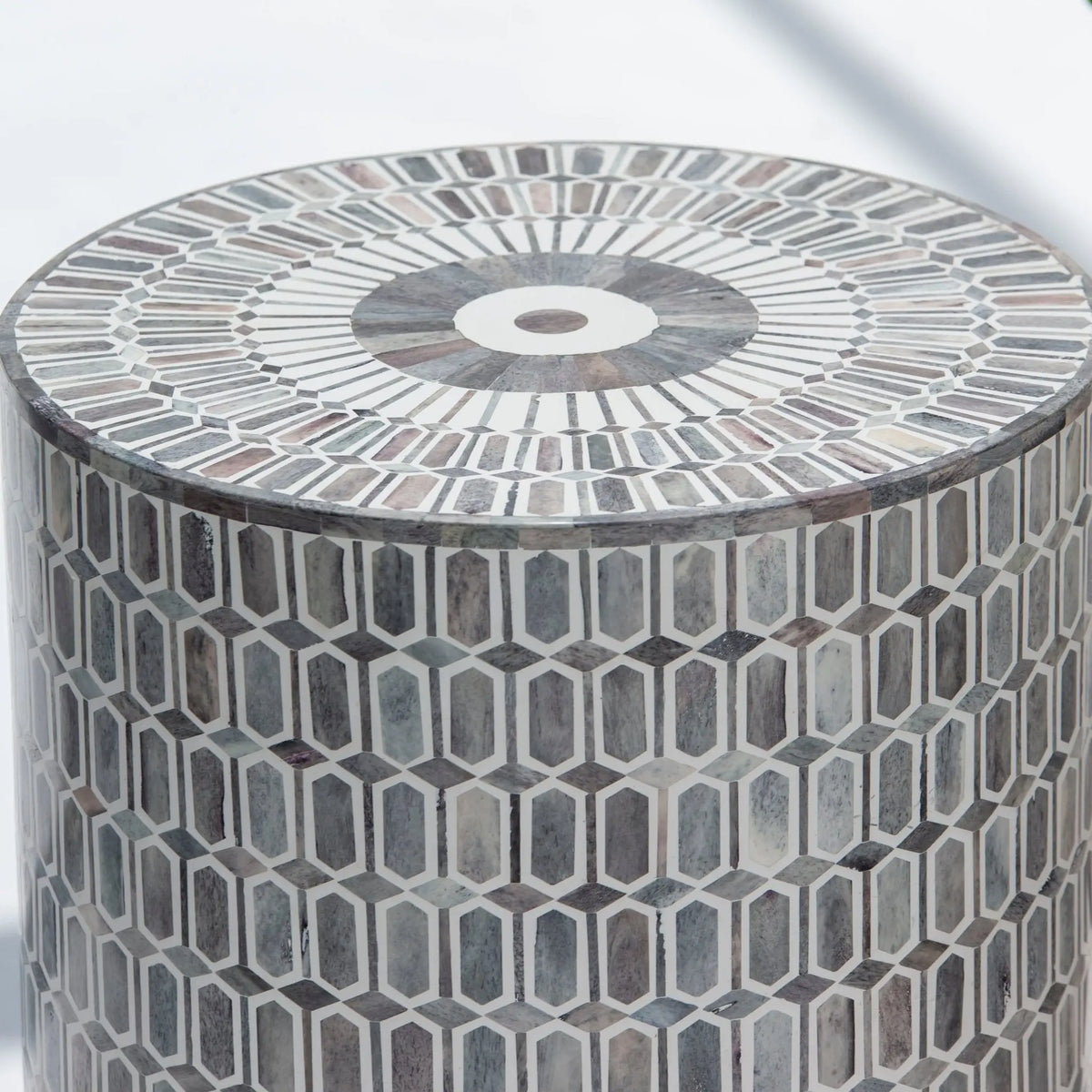 Galaxy Stripe Inlay Round Stool - Art and craft furniture