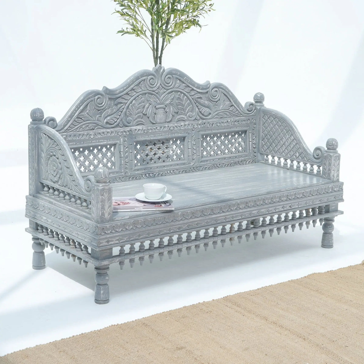 Georgia Wooden Carving Sofa - Art and craft furniture