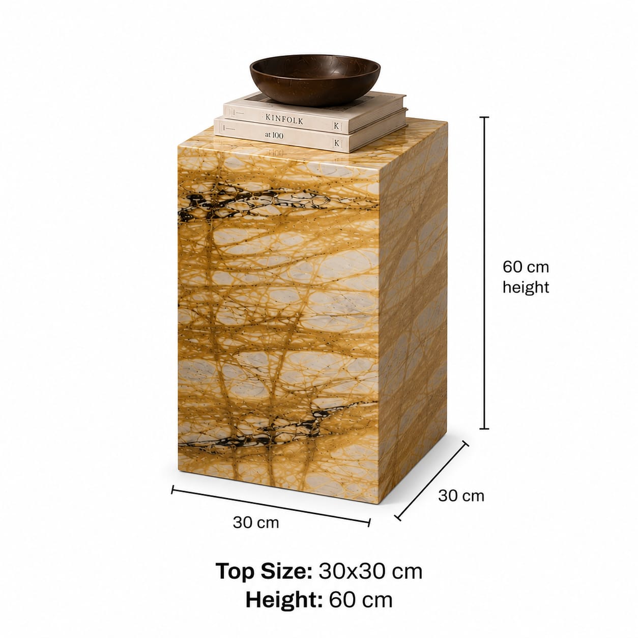 Giallo Siena Marble Plinth Polished Finish - Art and craft furniture