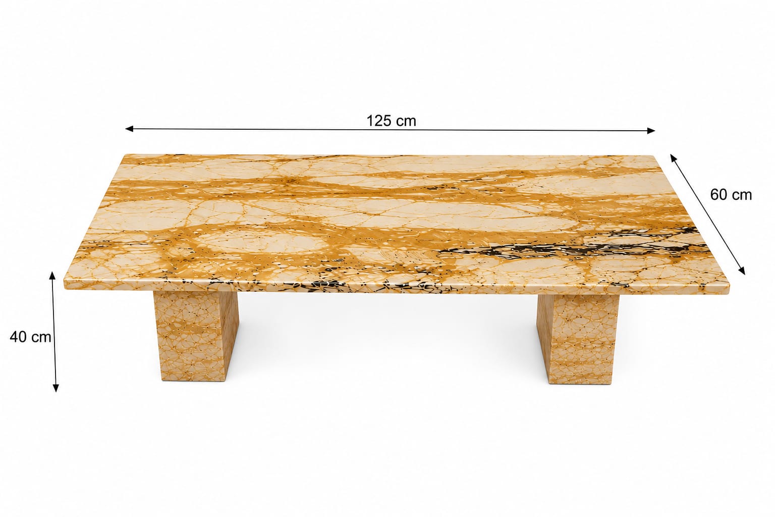 Giallo Siena Polished Marble Coffee Table - Art and craft furniture