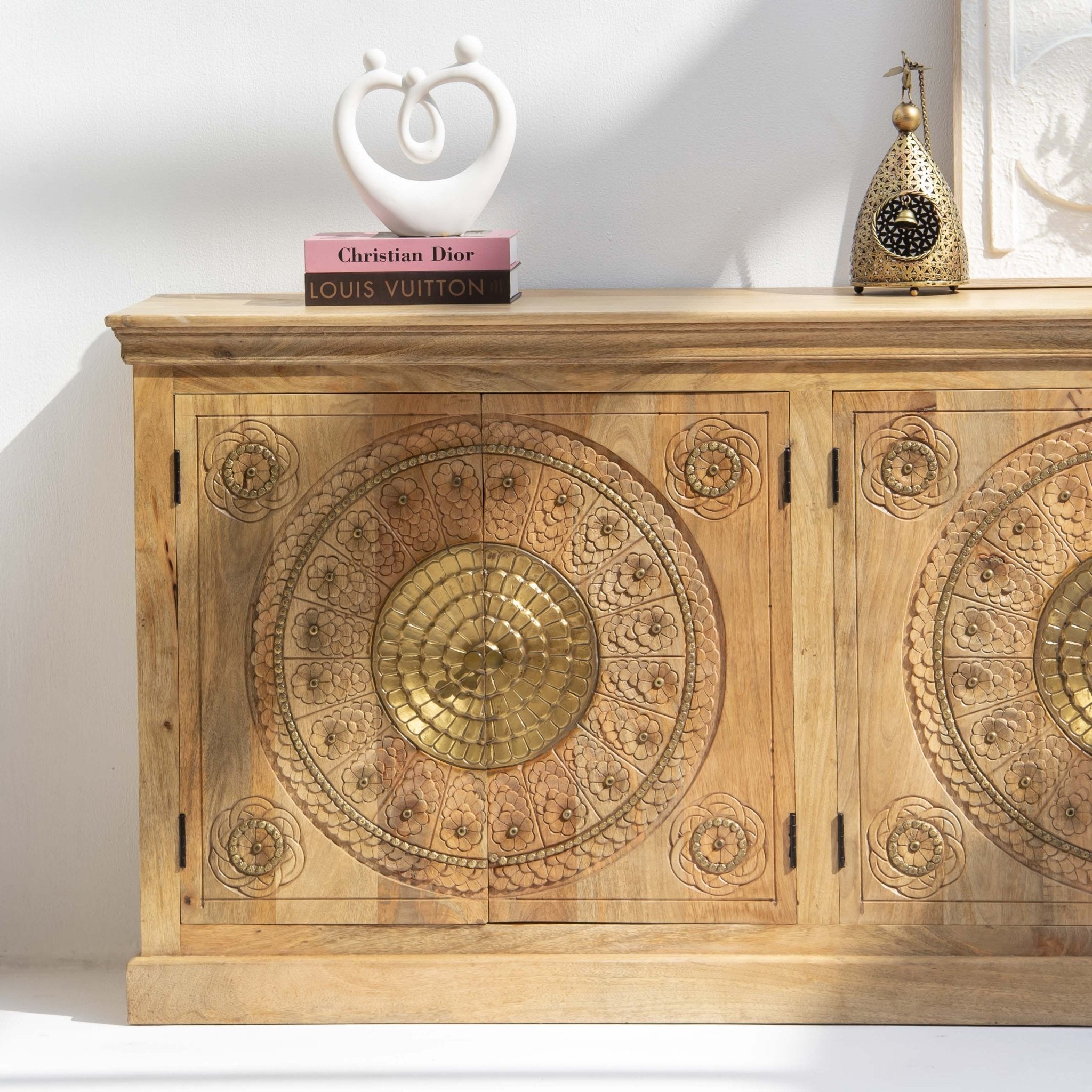 GOLD COAT WOODEN FOUR DOOR SIDEBOARD - Art and craft furniture