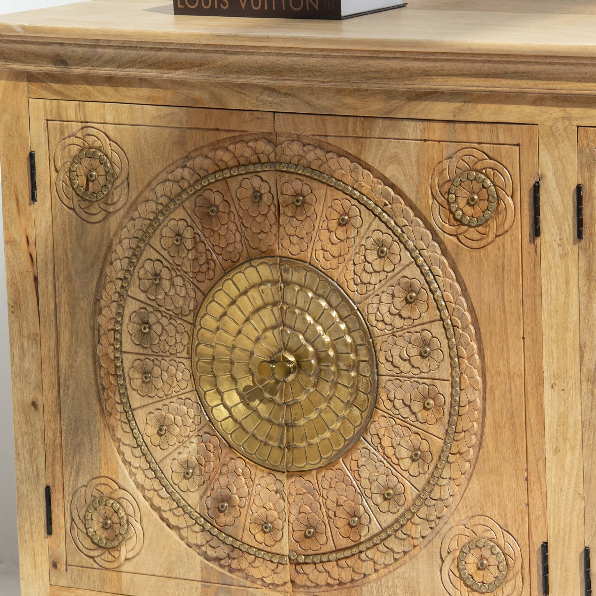 GOLD COAT WOODEN FOUR DOOR SIDEBOARD - Art and craft furniture