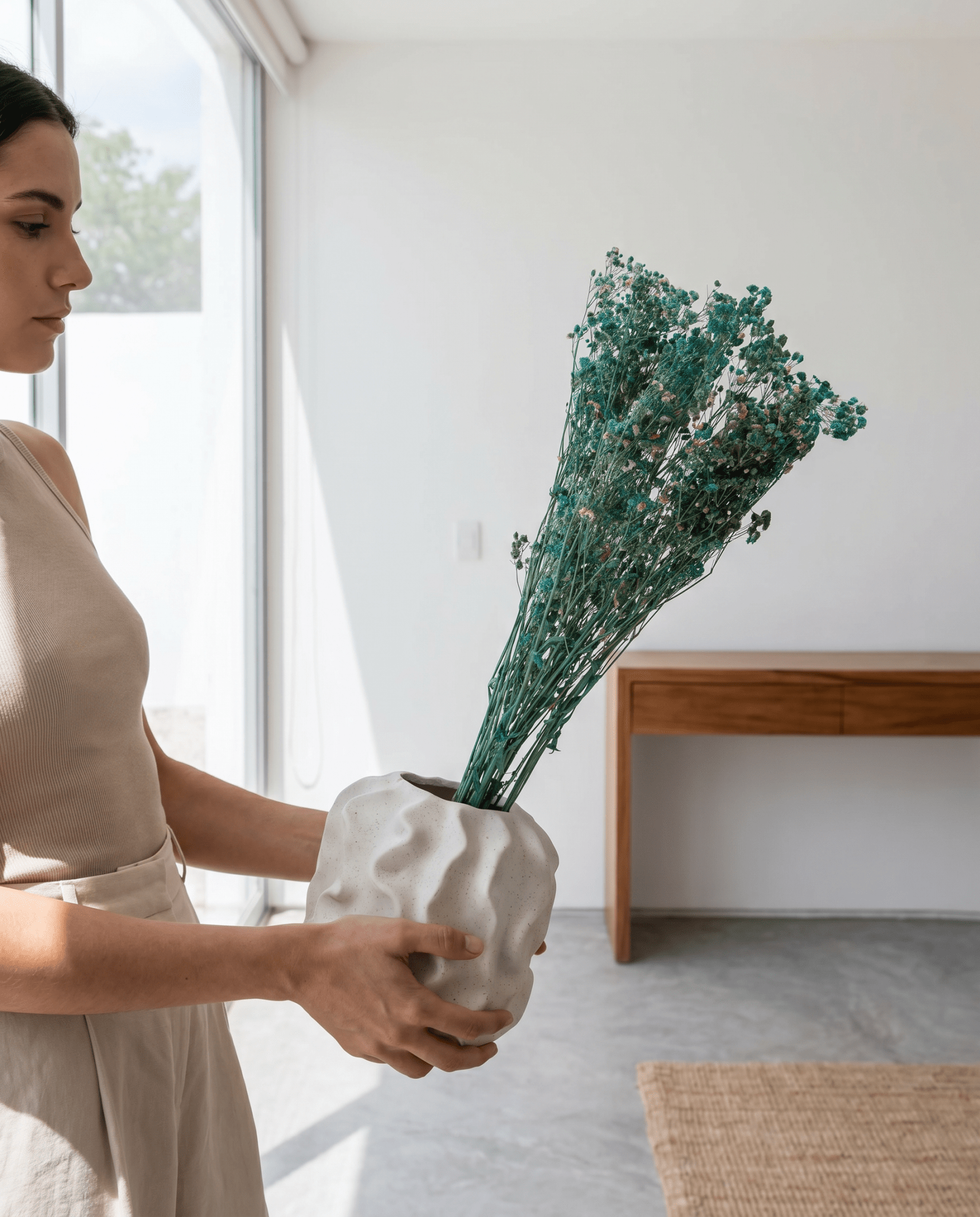Green Gypsophila Bunch - Art and craft furniture