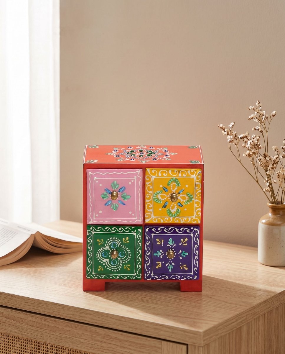 Hand painted Decor Chest of Drawer - Art and craft furniture