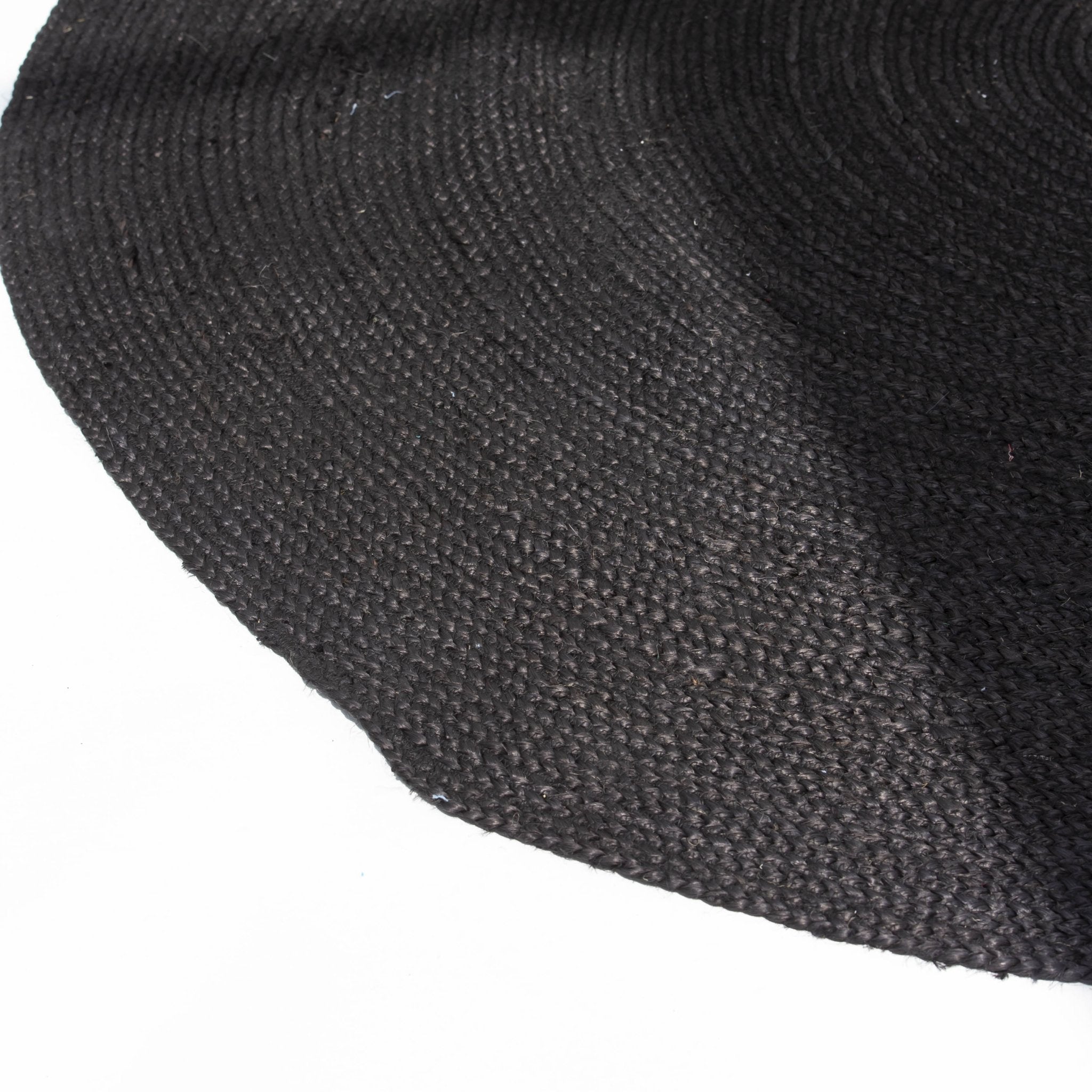 HANDWOVEN BLACK JUTE RUG - Art and craft furniture