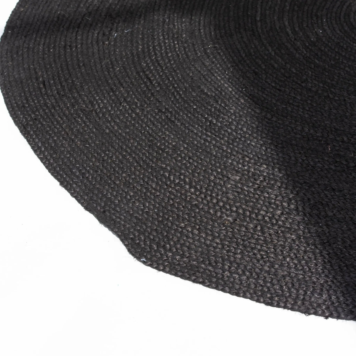 Handwoven Black Jute Rug - Art and craft furniture
