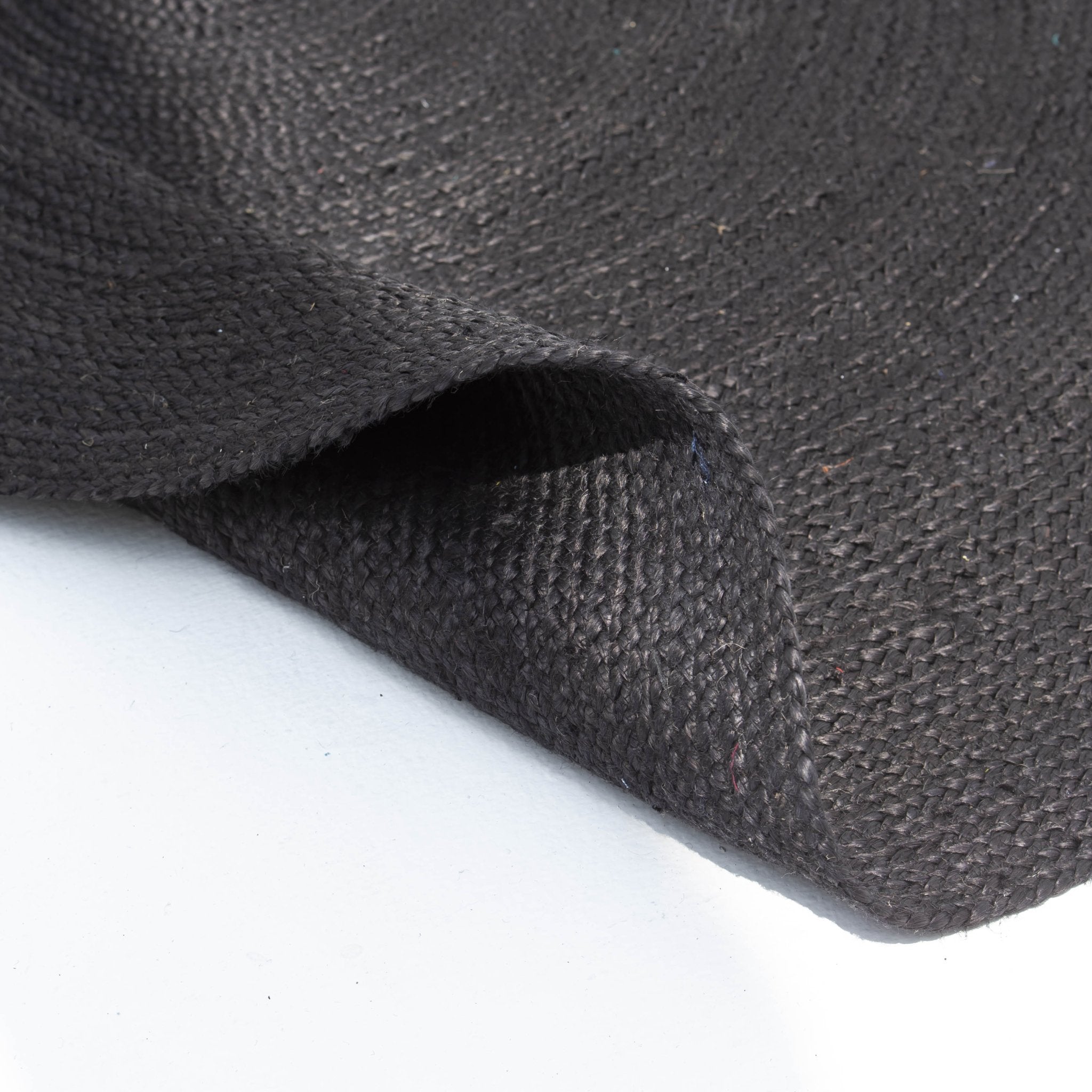HANDWOVEN BLACK JUTE RUG - Art and craft furniture