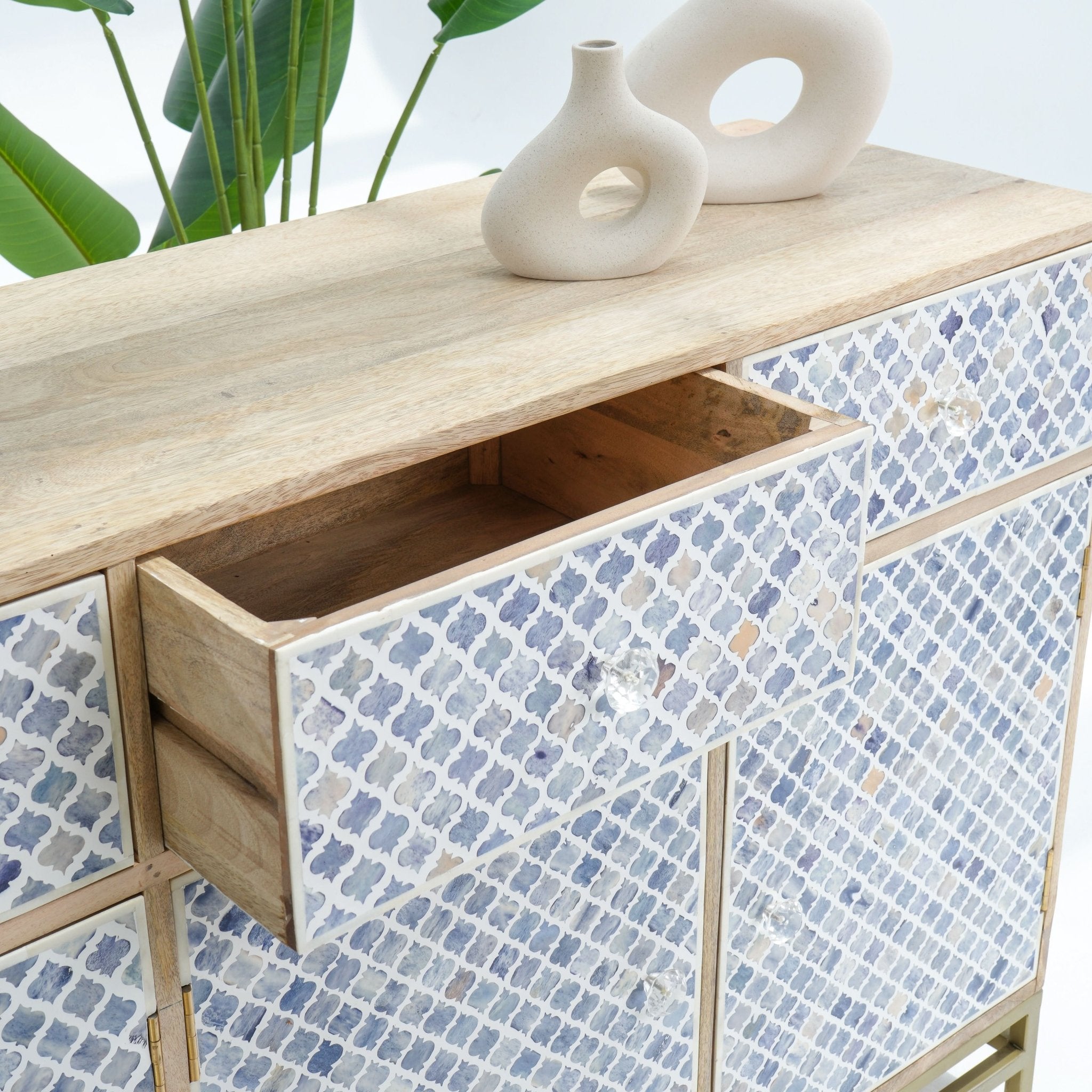 INLAY FOUR DRAWER FOUR DOOR SIDEBOARD - Art and craft furniture
