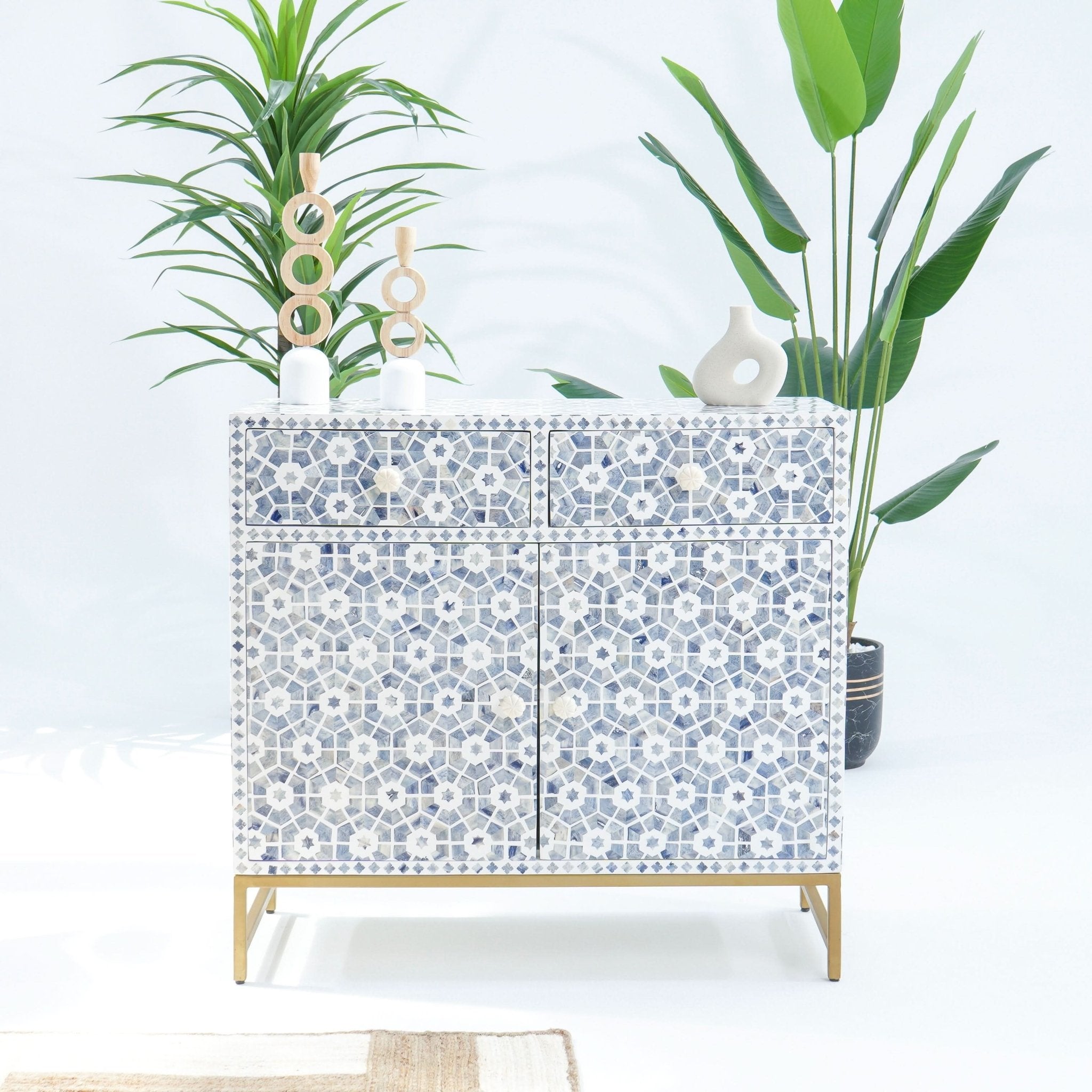 INLAY TWO DRAWER SIDEBOARD - Art and craft furniture