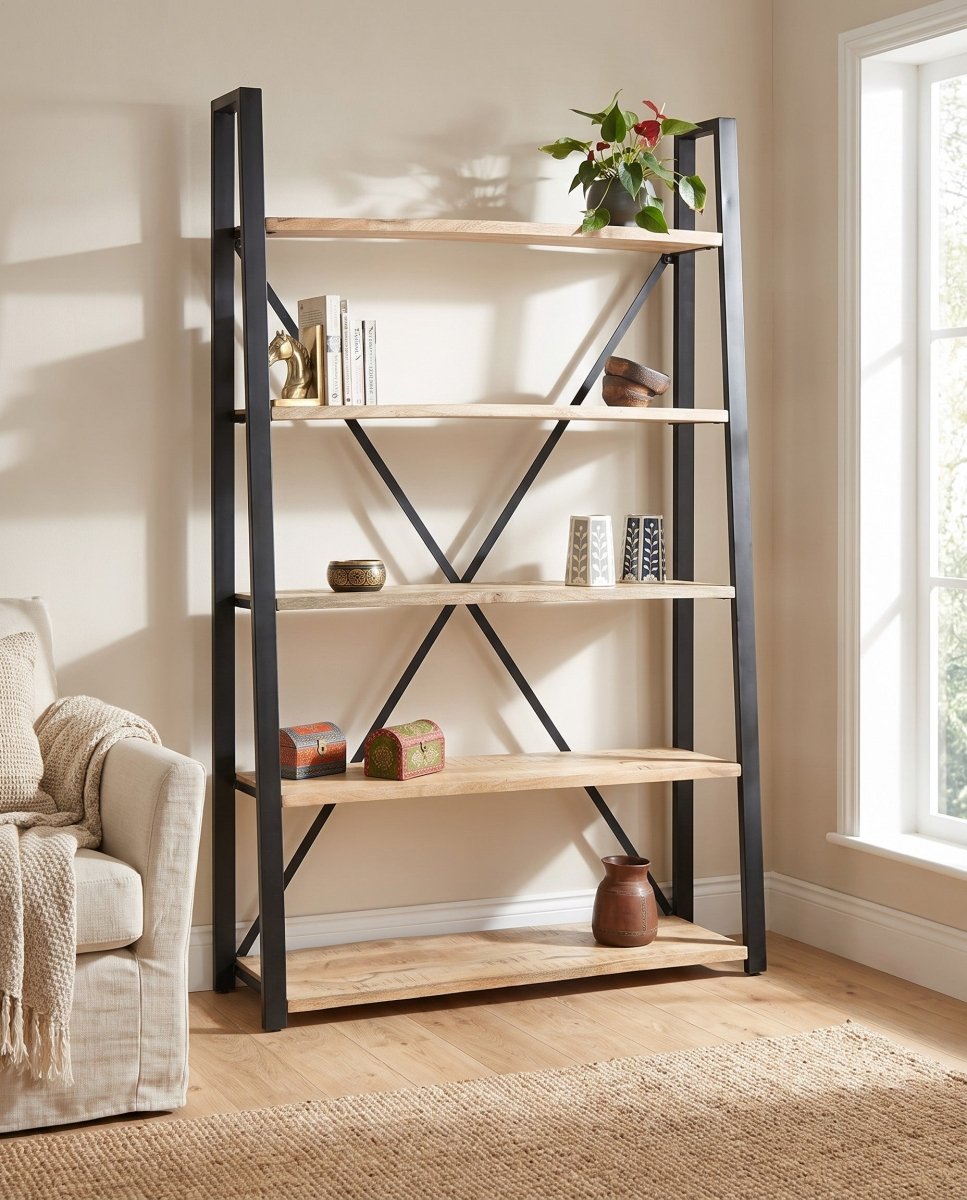 Ironix Black Metal Bookshelf - Art and craft furniture